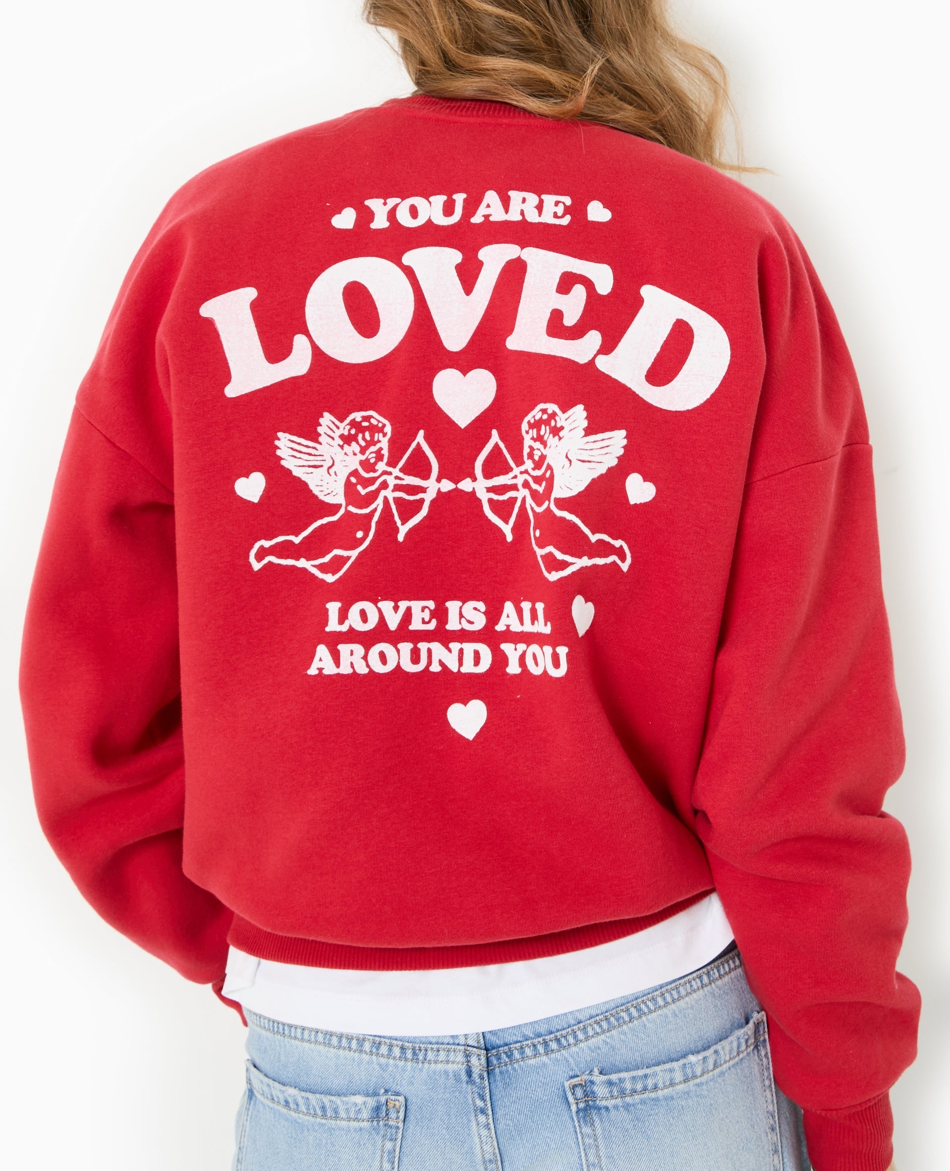 Sweat oversize avec print poitrine et dos