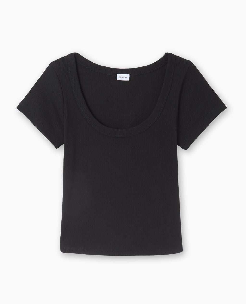 T-shirt maille côtelée grande encolure
