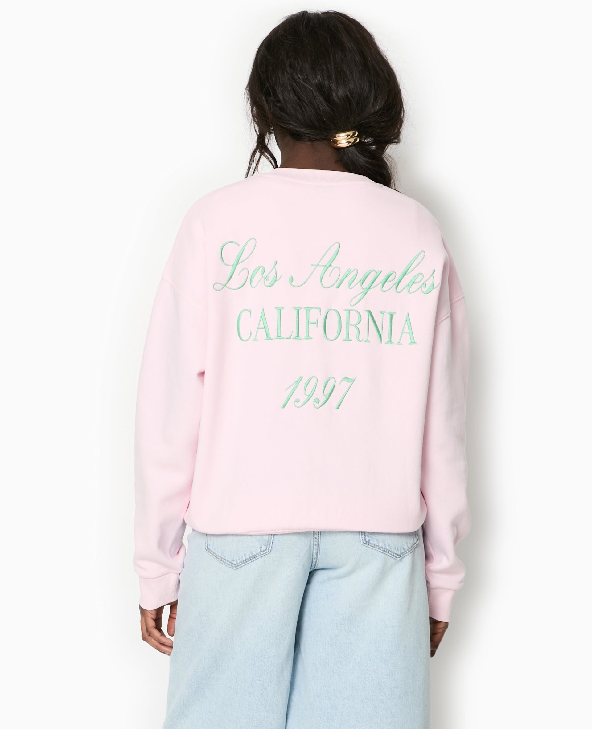 Sweat oversize avec broderies devant et dos