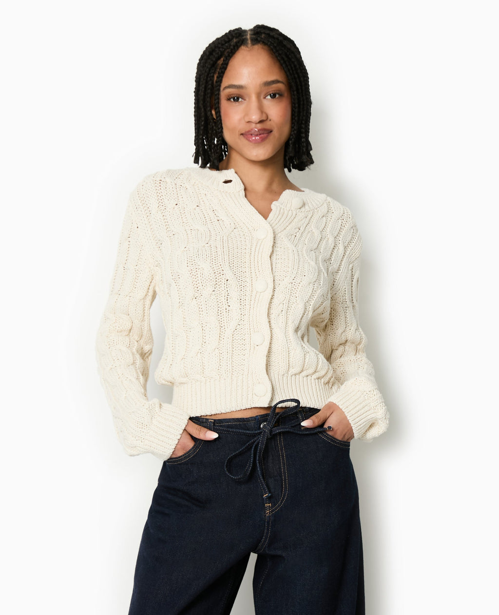 Gilet en maille torsadée