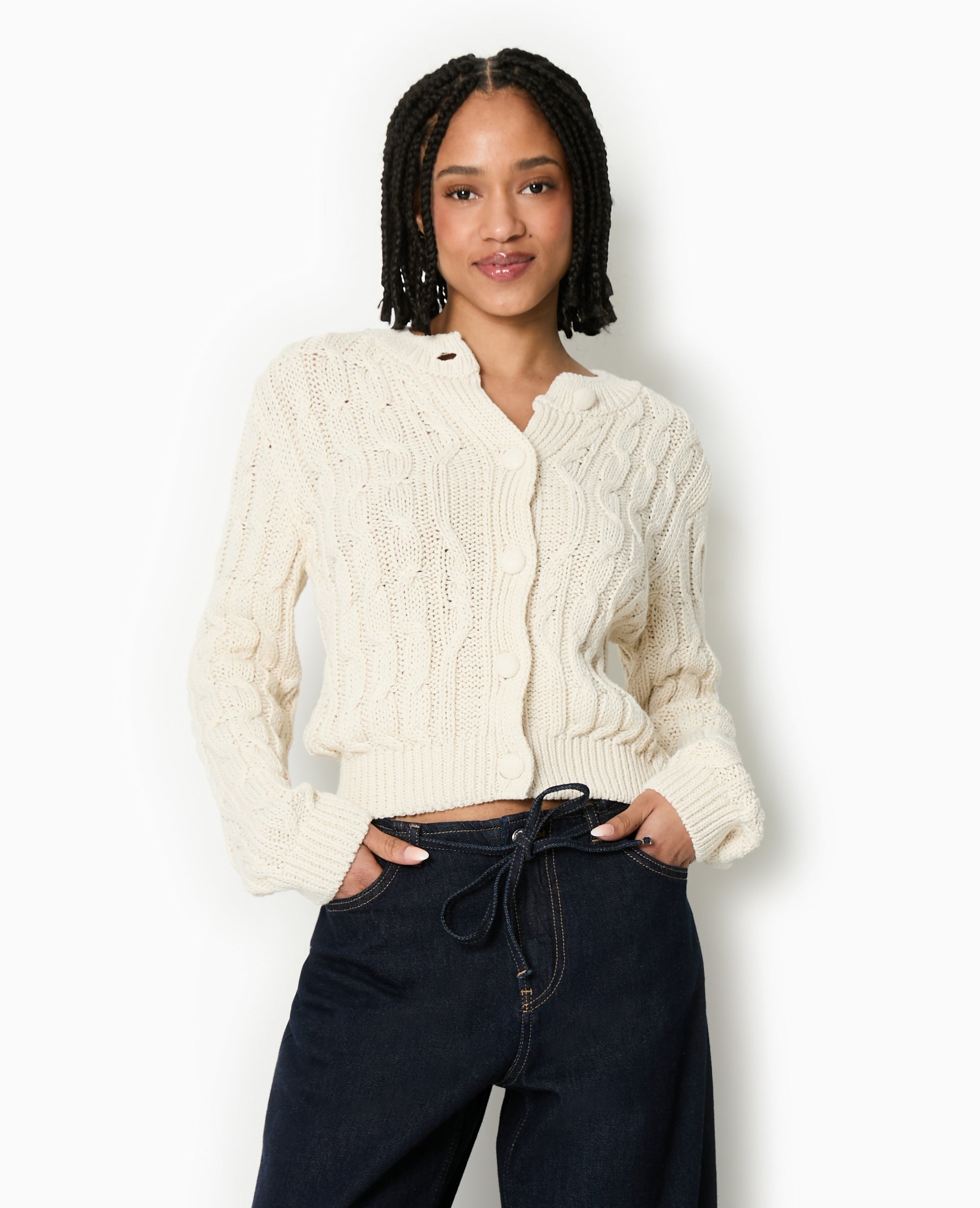 Gilet en maille torsadée
