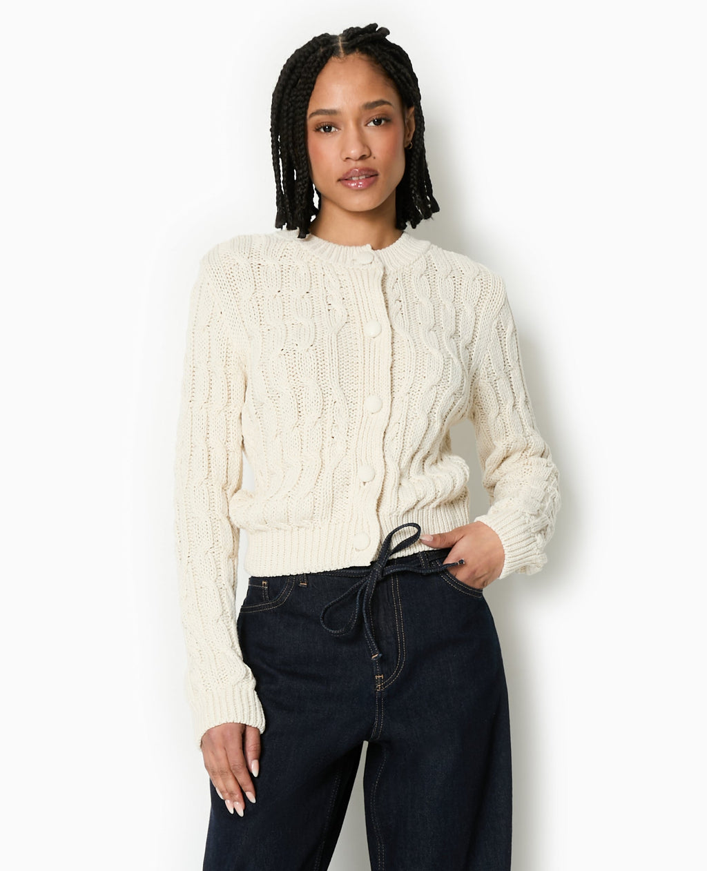 Gilet en maille torsadée
