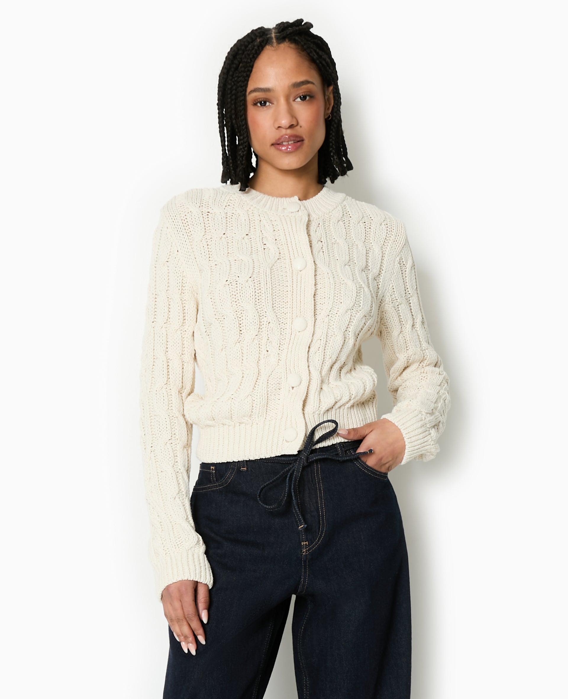 Gilet en maille torsadée