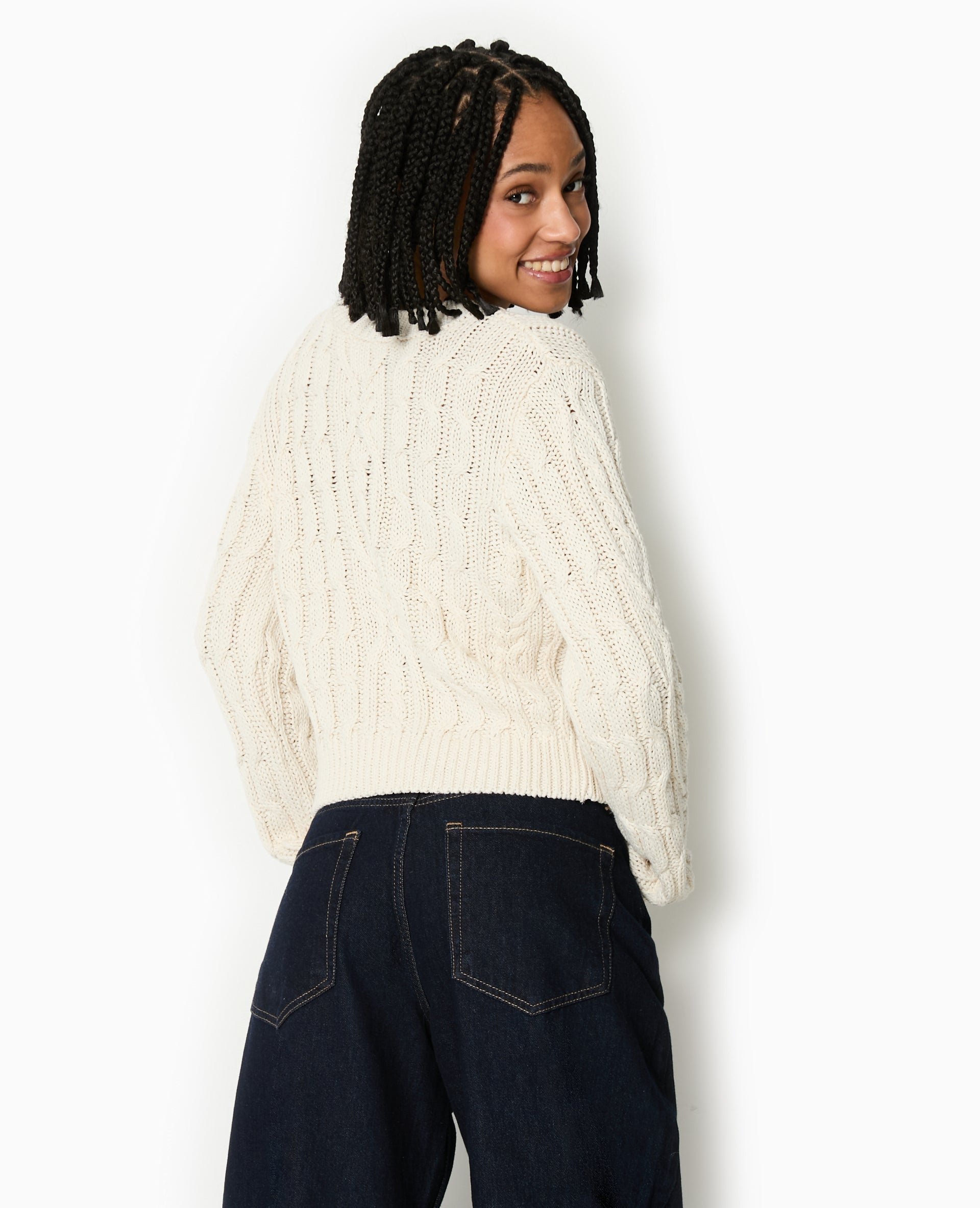 Gilet en maille torsadée