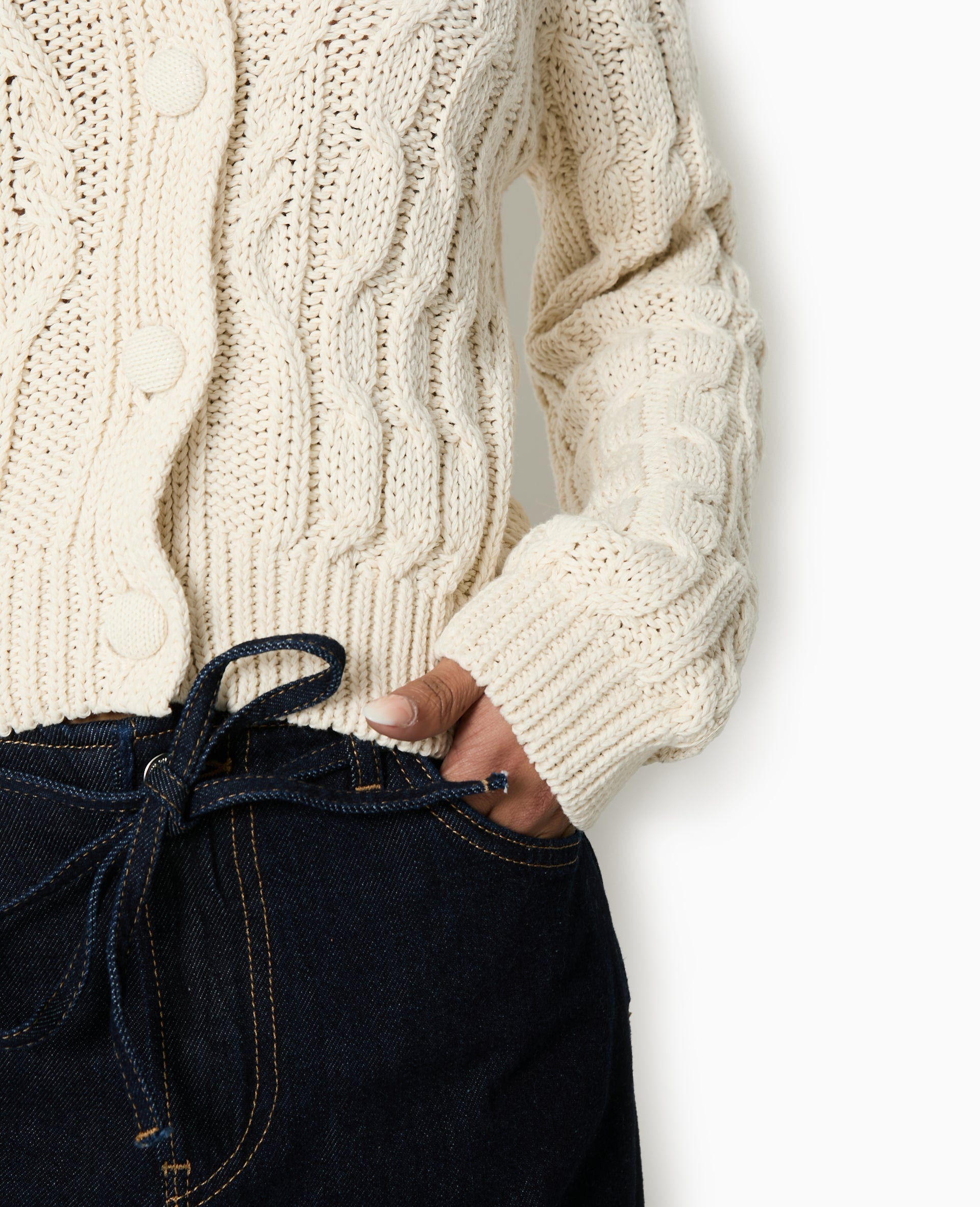 Gilet en maille torsadée
