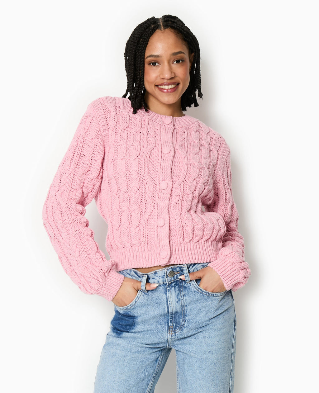 Gilet en maille torsadée
