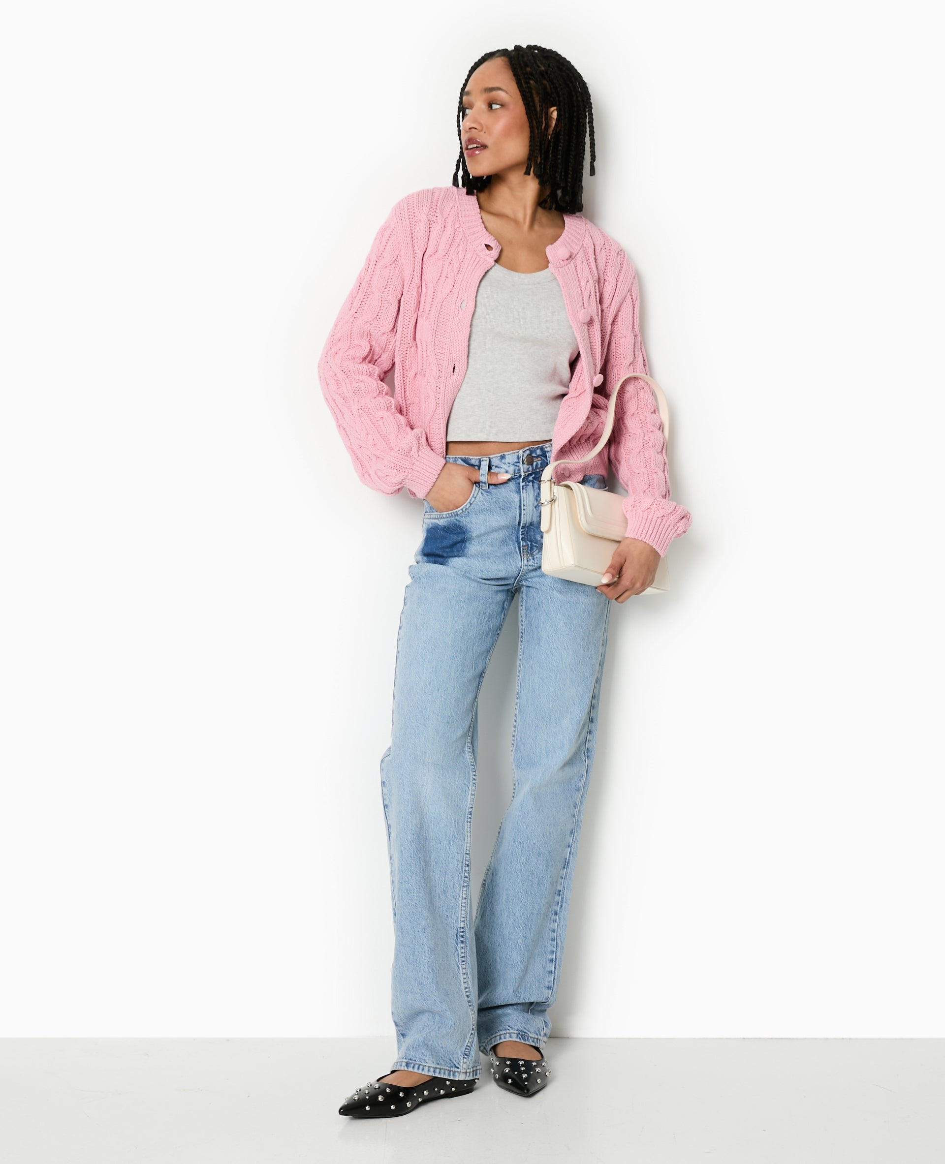 Gilet en maille torsadée