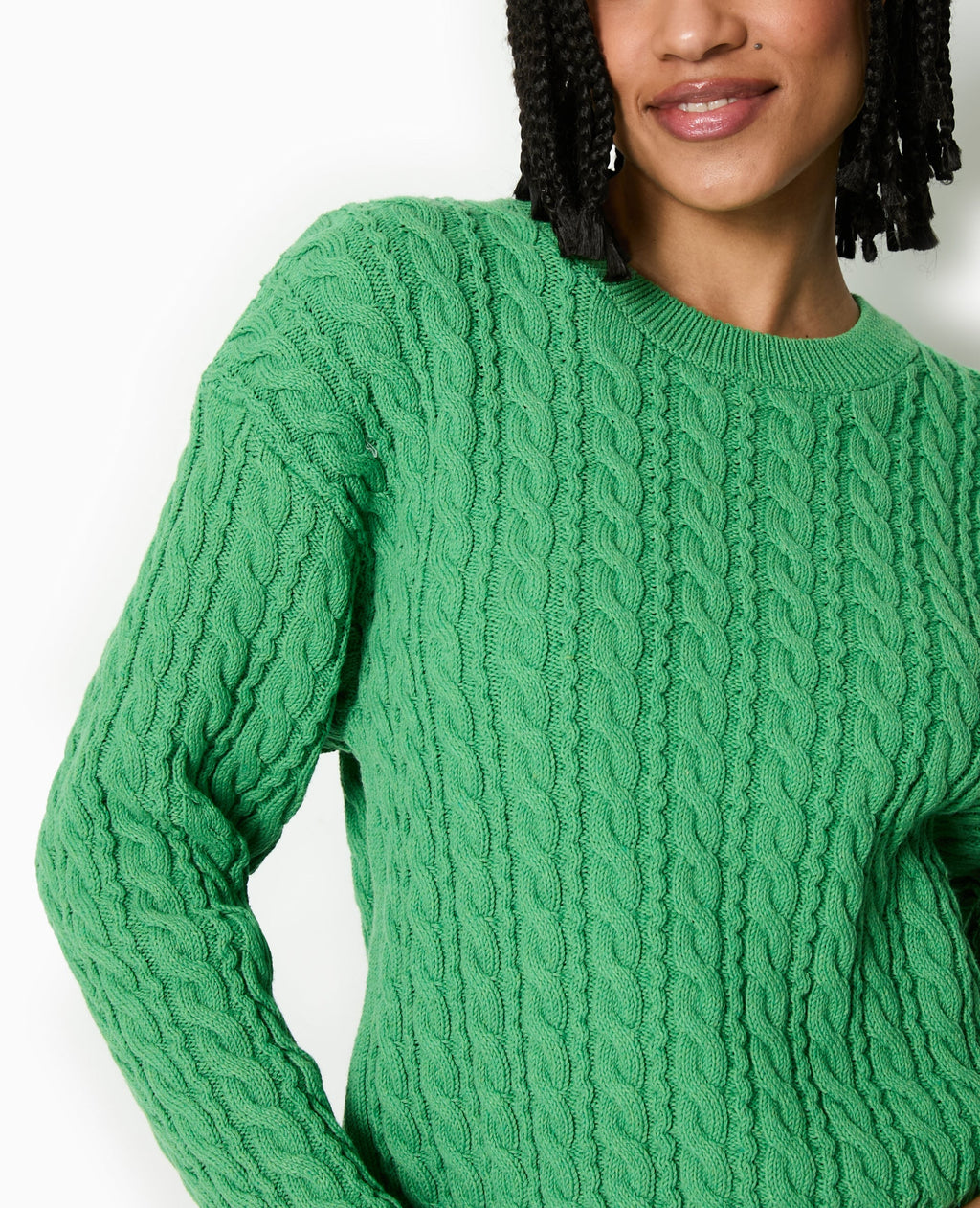 Pull en maille torsadée