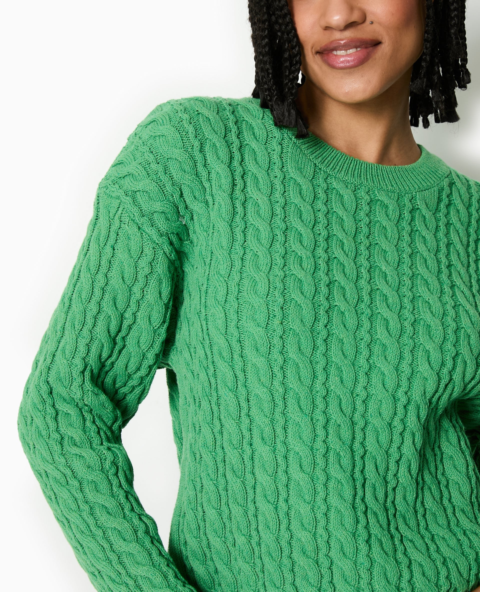 Pull en maille torsadée