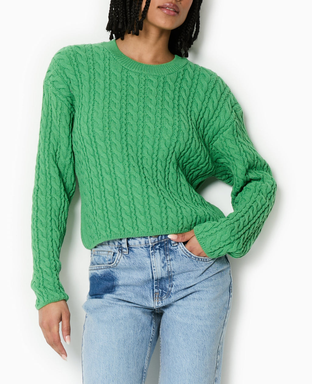 Pull en maille torsadée