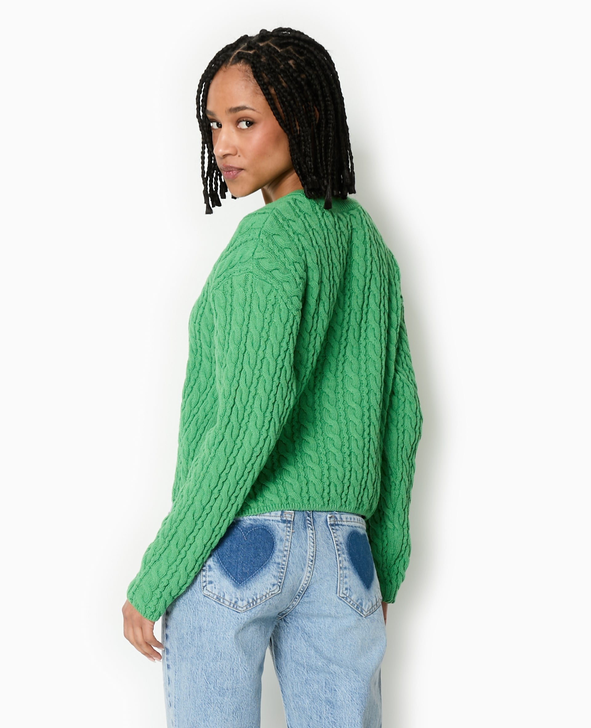 Pull en maille torsadée