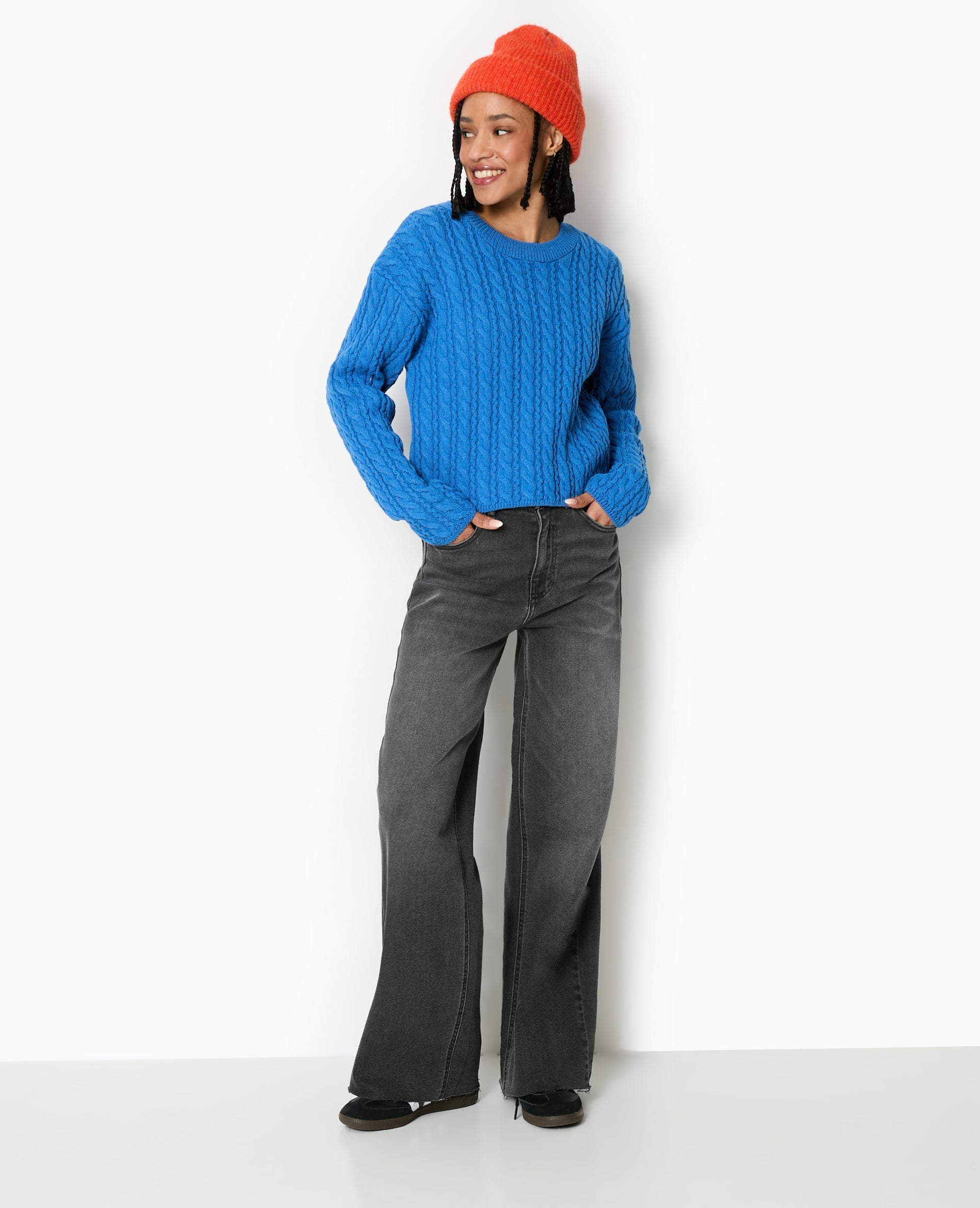 Pull en maille torsadée