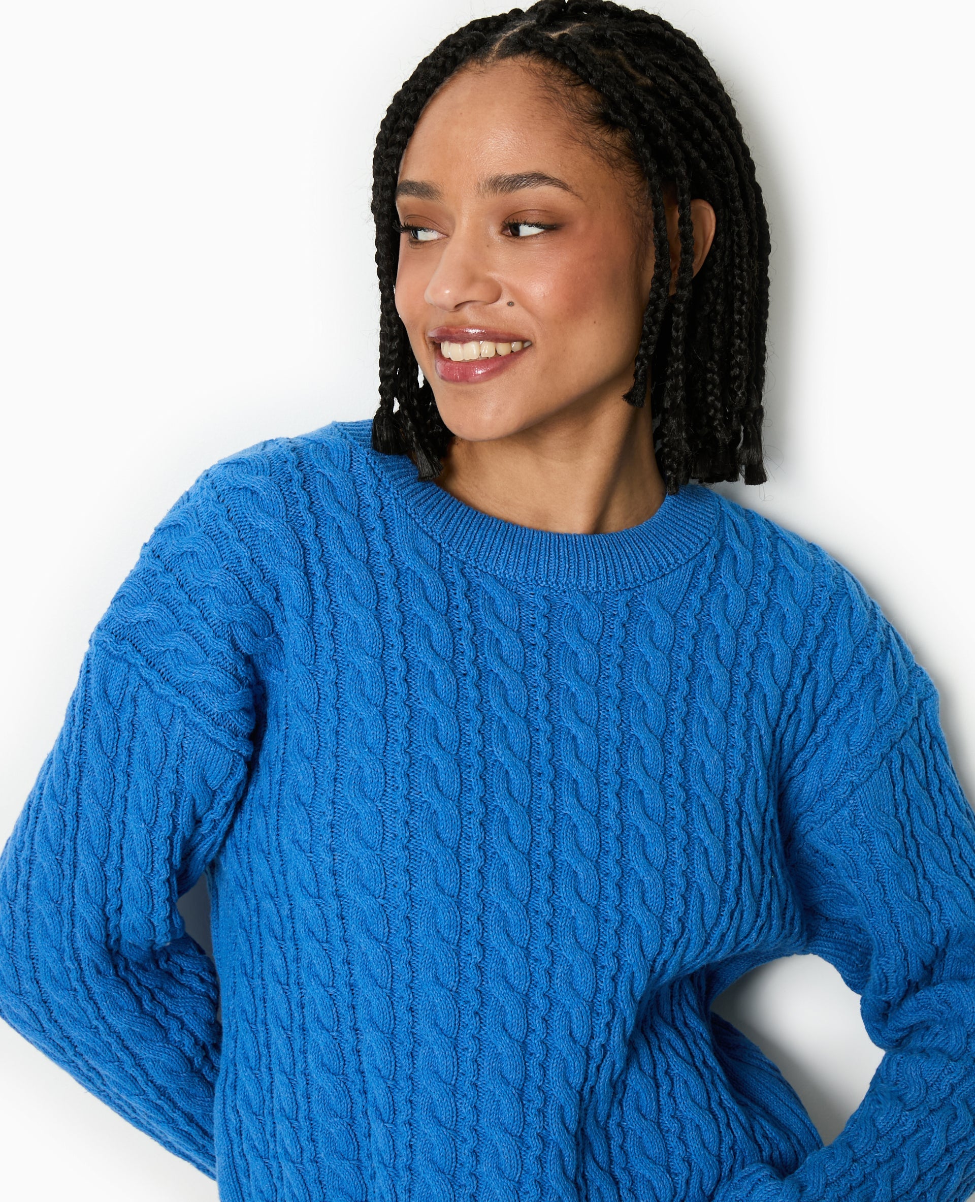 Pull en maille torsadée