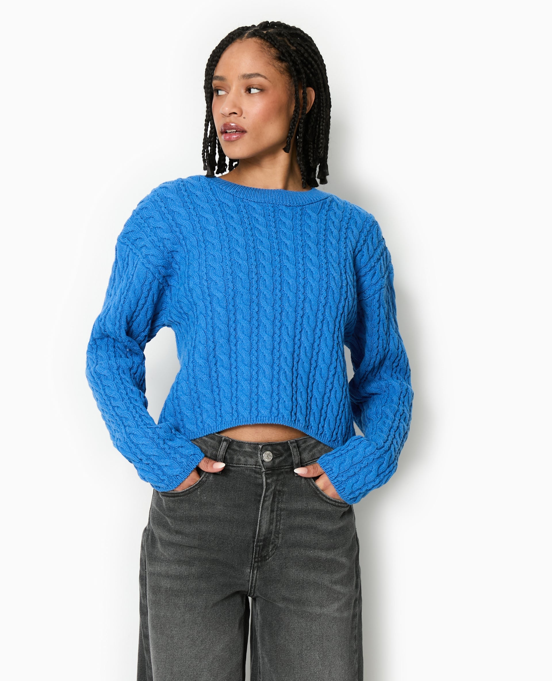 Pull en maille torsadée