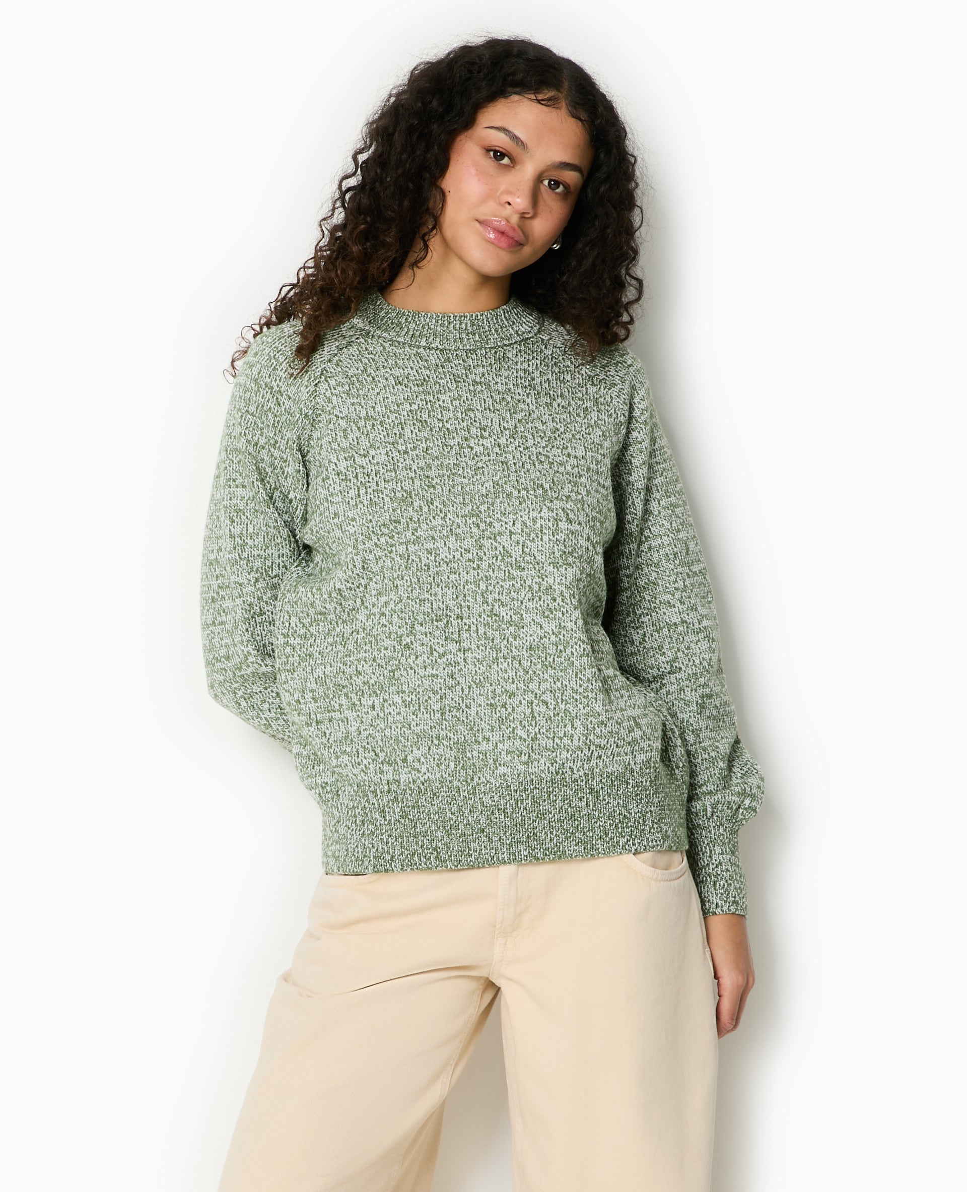Pull oversize en maille moulinée