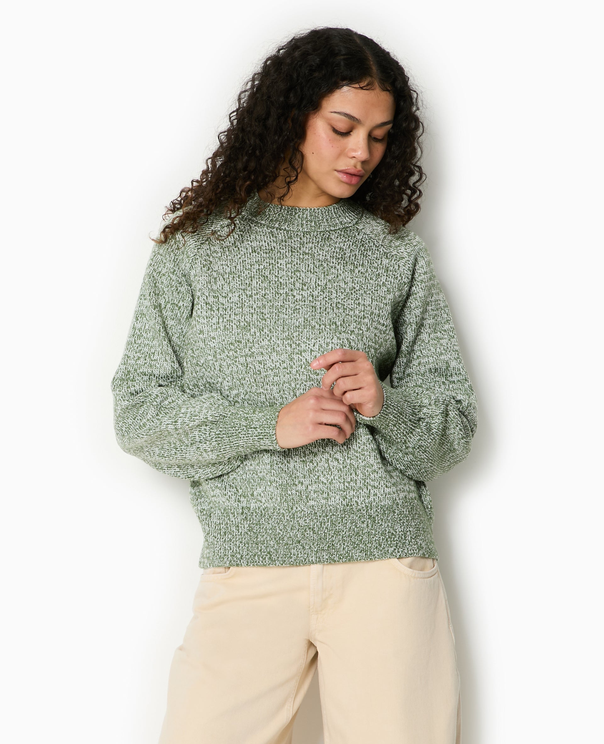 Pull oversize en maille moulinée