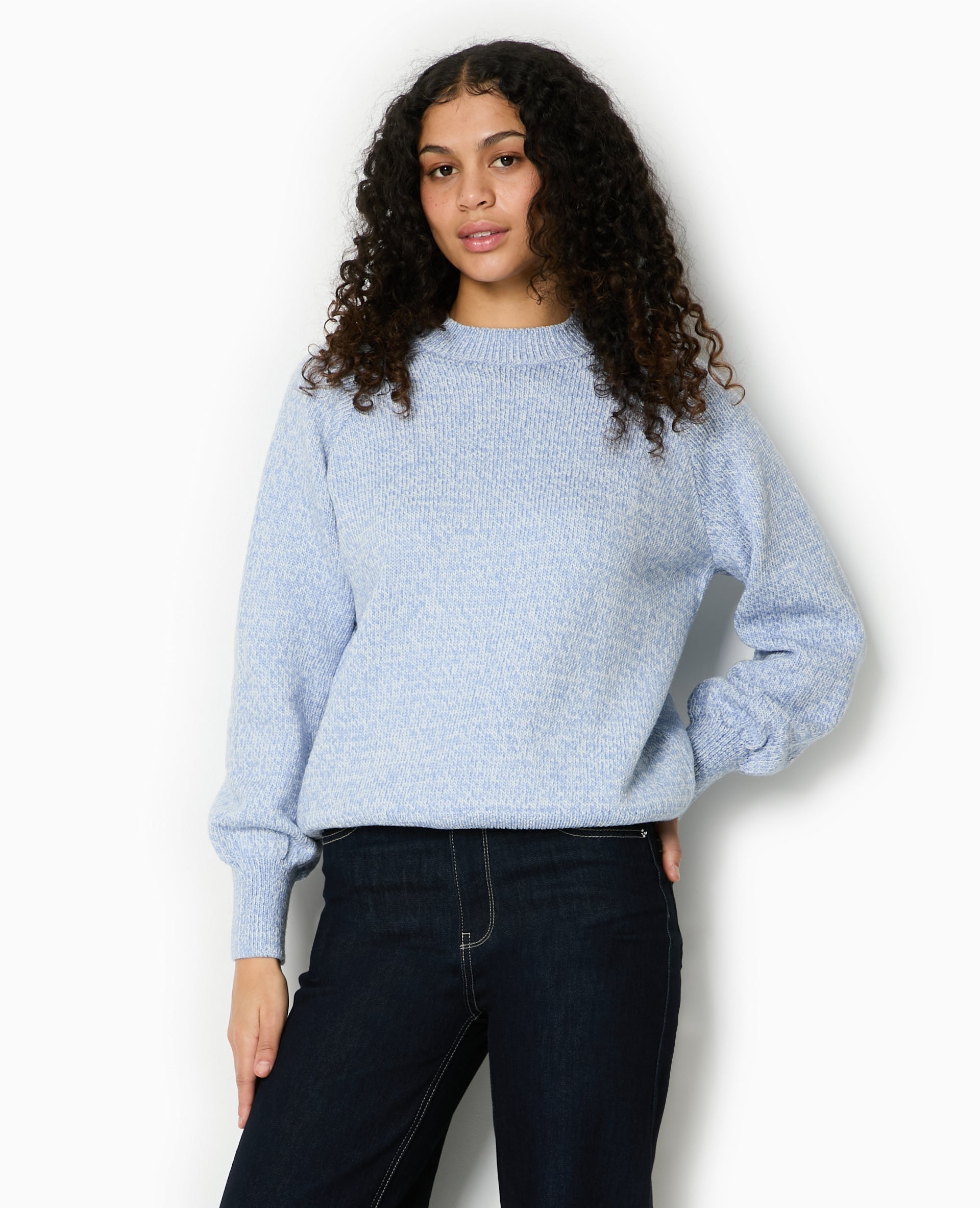 Pull oversize en maille moulinée