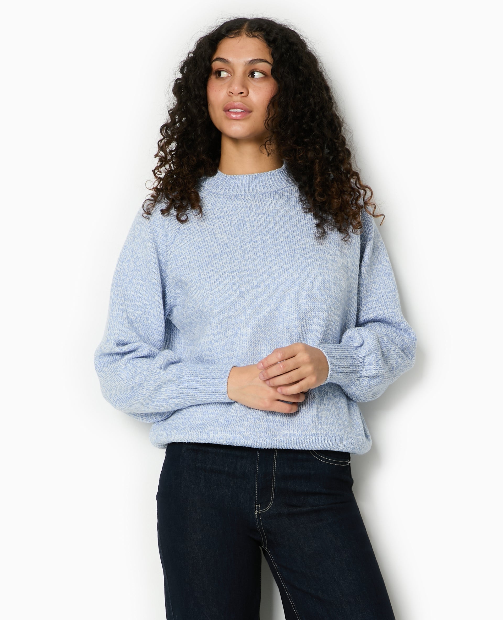 Pull oversize en maille moulinée