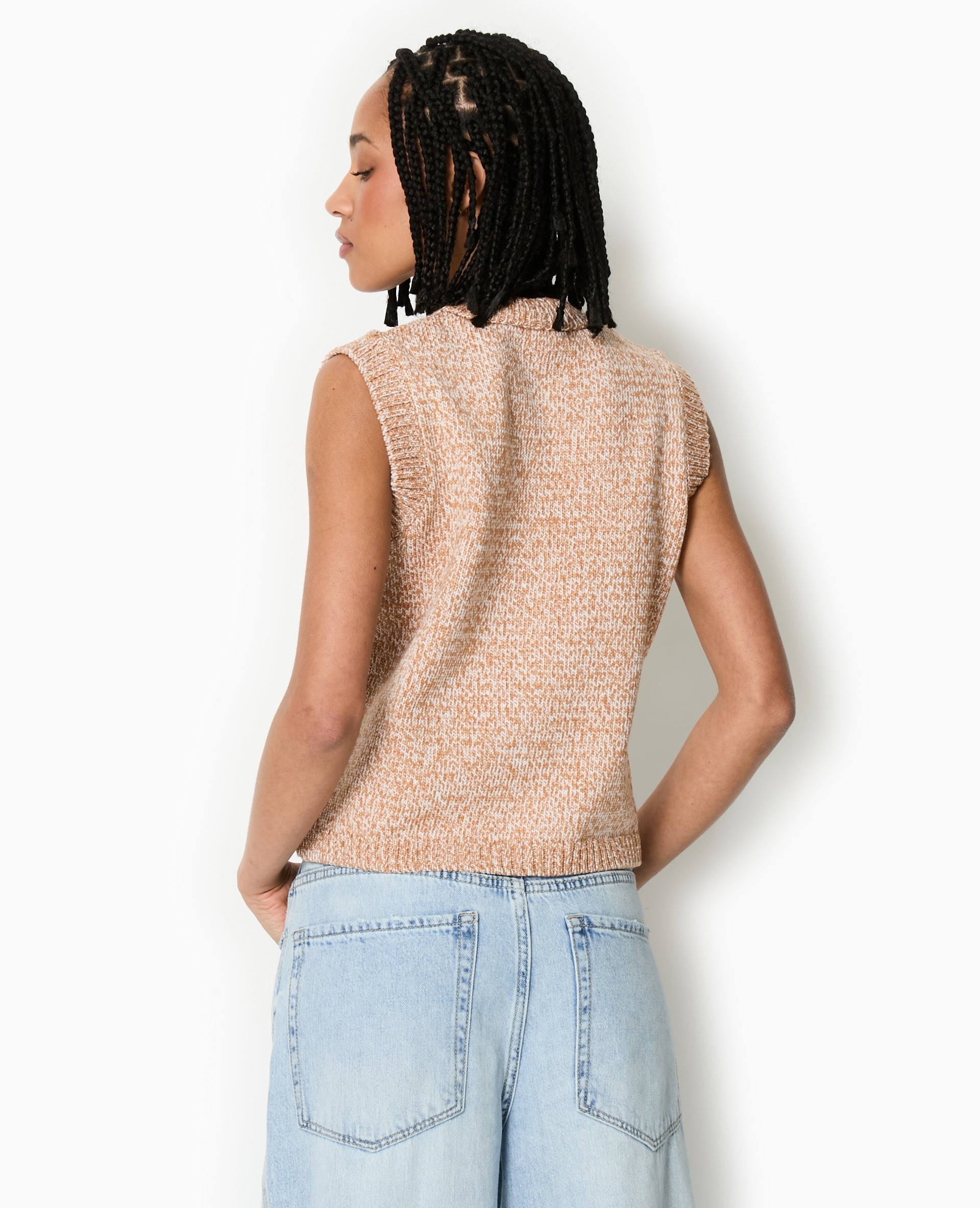 Gilet sans manches en maille moulinée