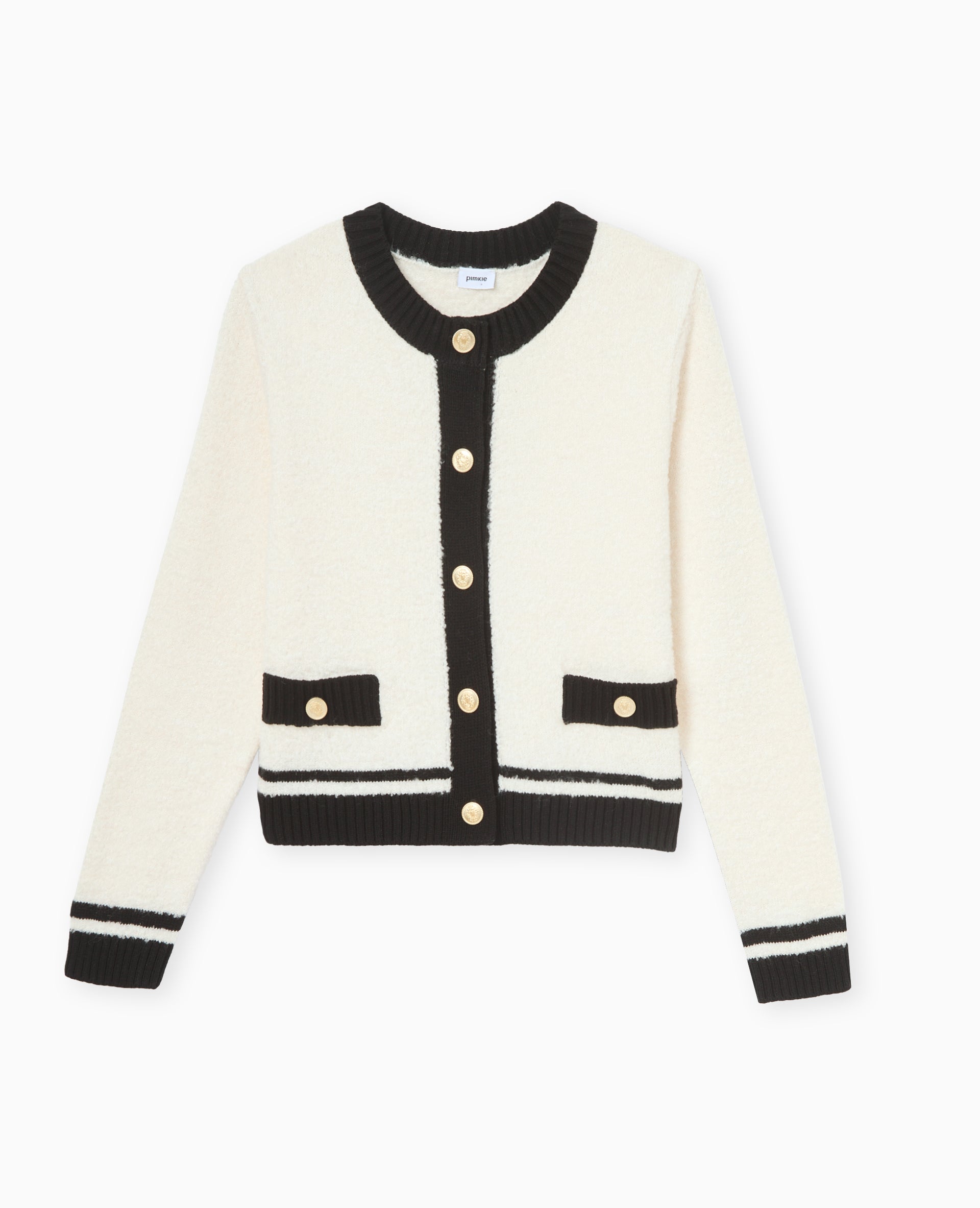 Gilet col rond avec bords contrastés