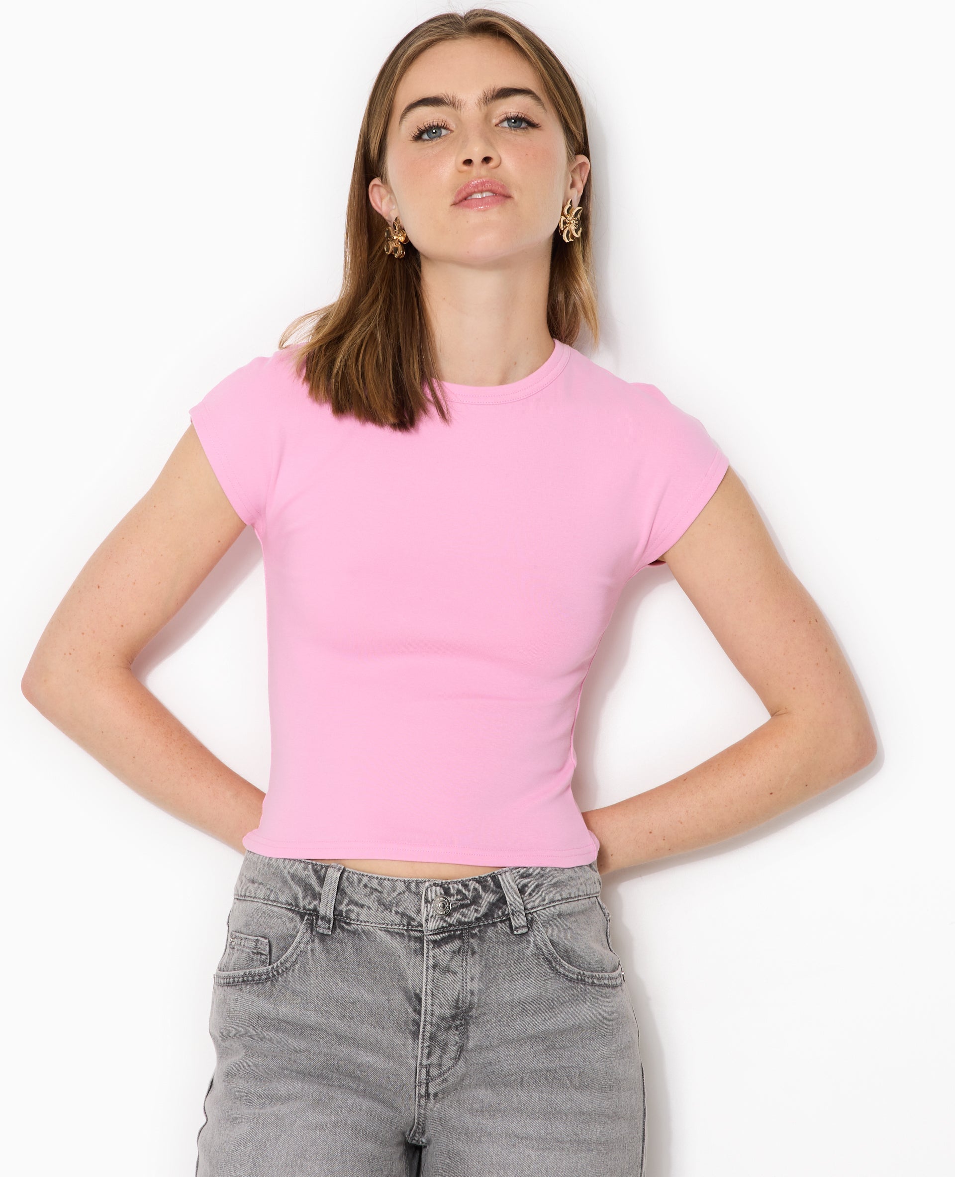 T-shirt ajusté manches raccourcies