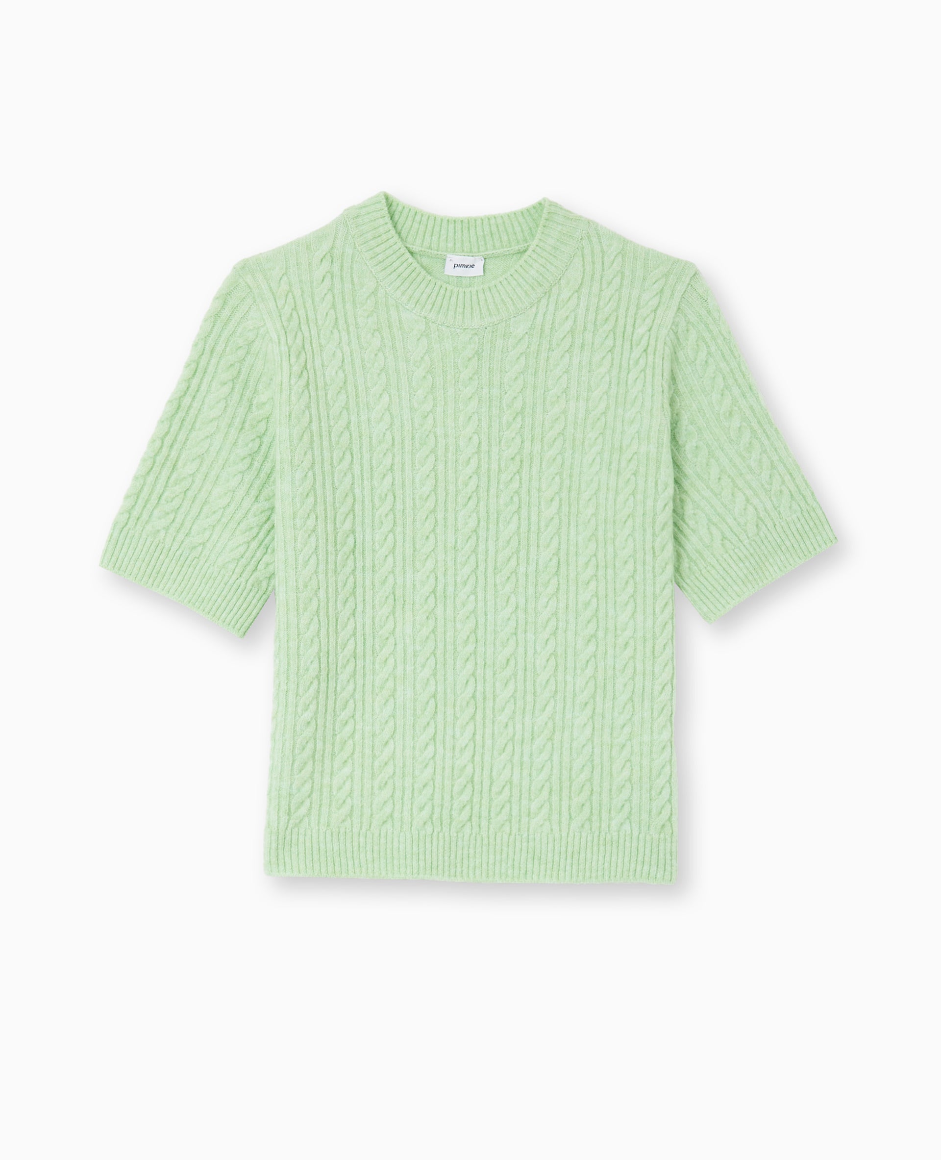 Pull manches courtes maille torsadée