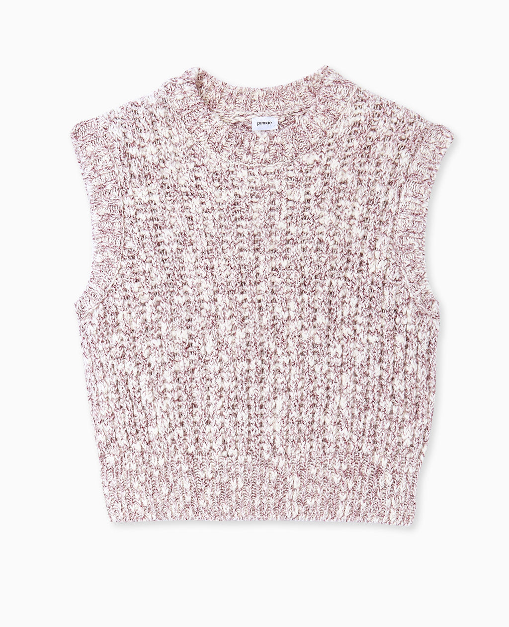 Pull sans manches en maille moulinée