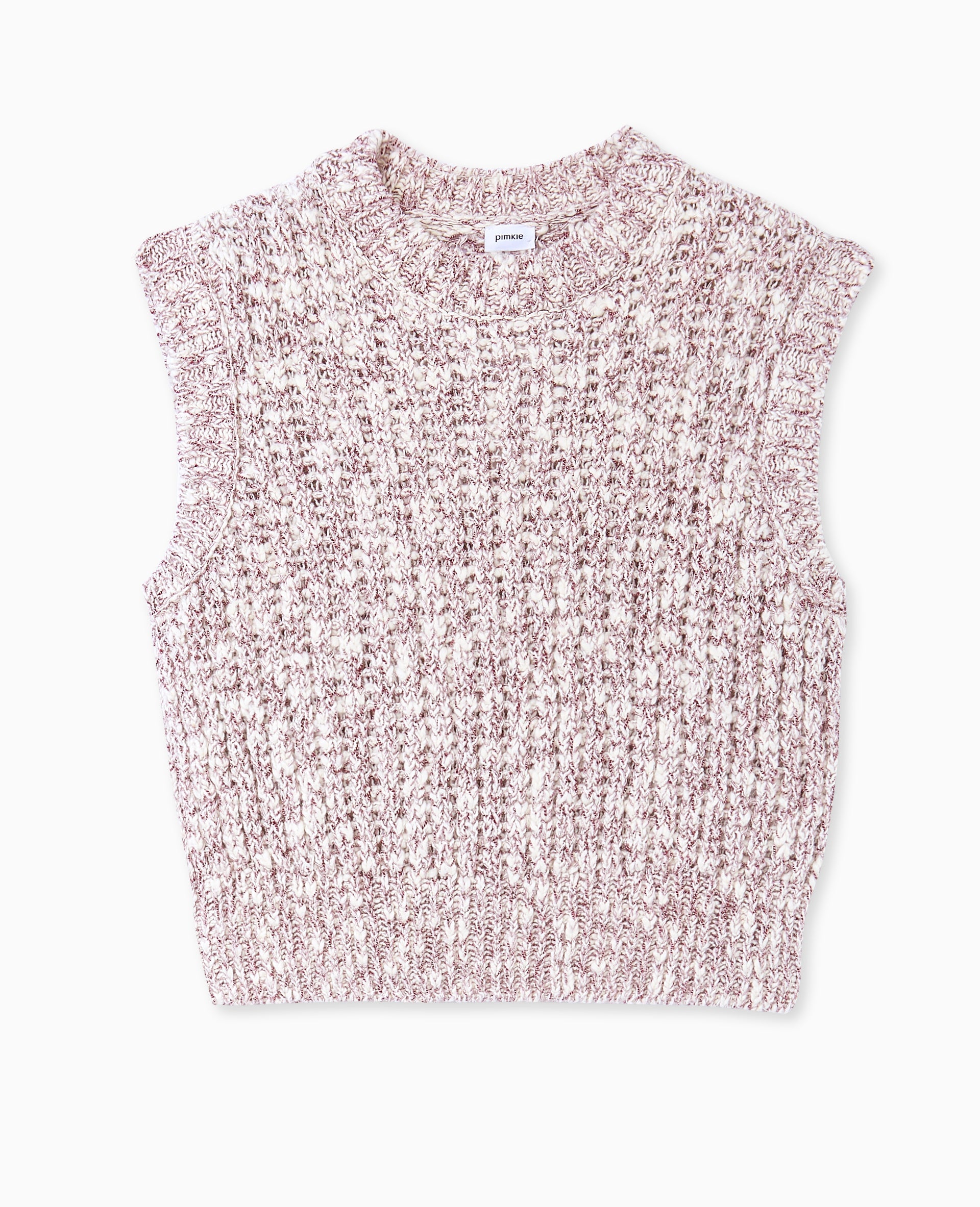 Pull sans manches en maille moulinée