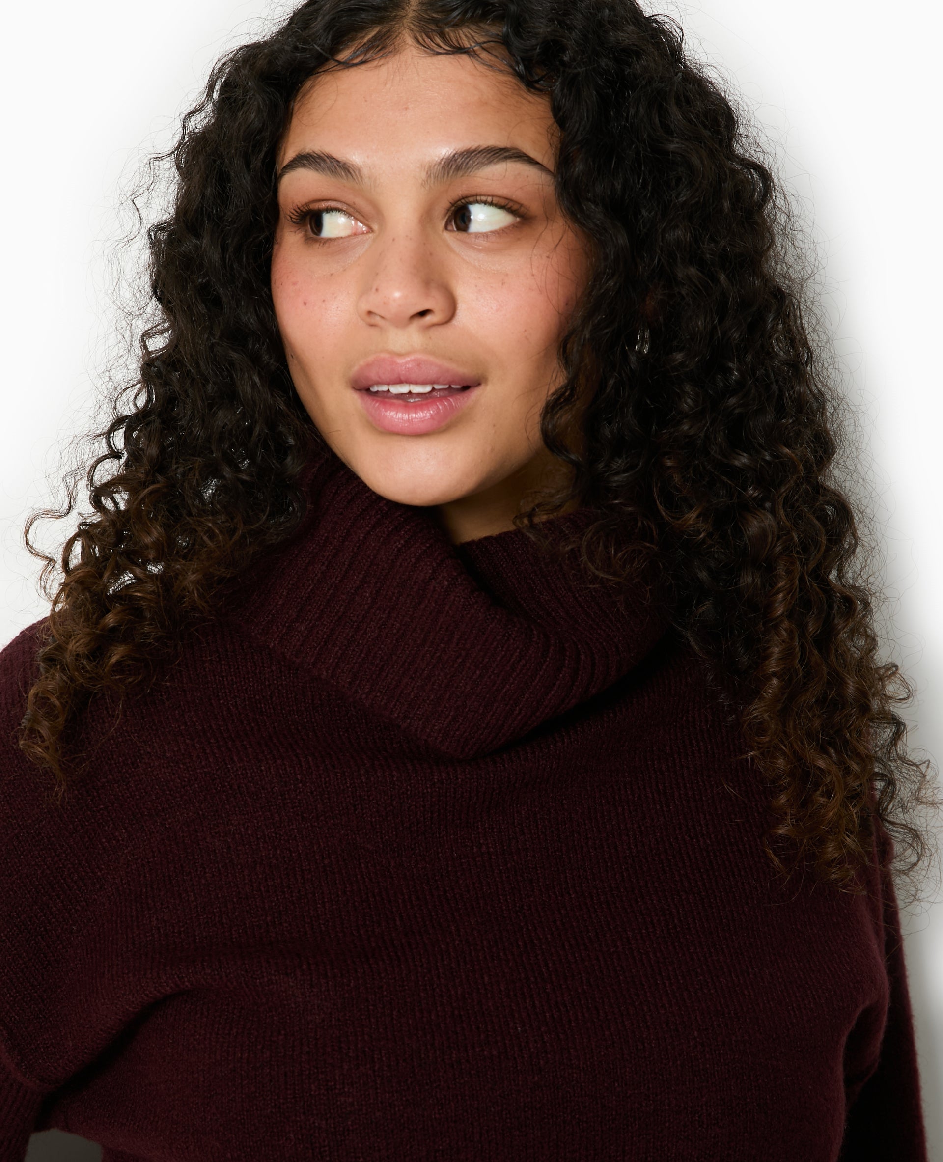 Pull col boule avec manches larges