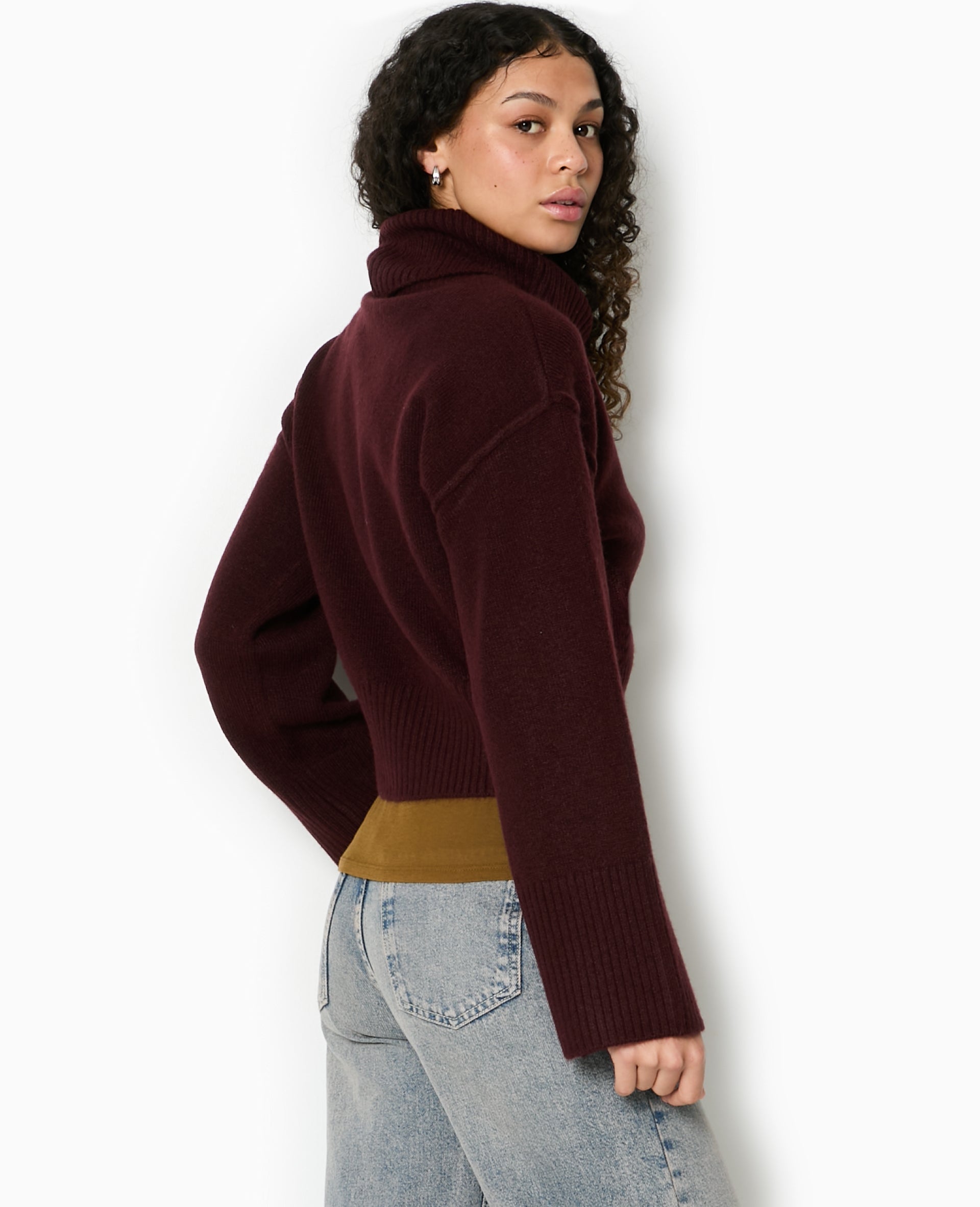 Pull col boule avec manches larges