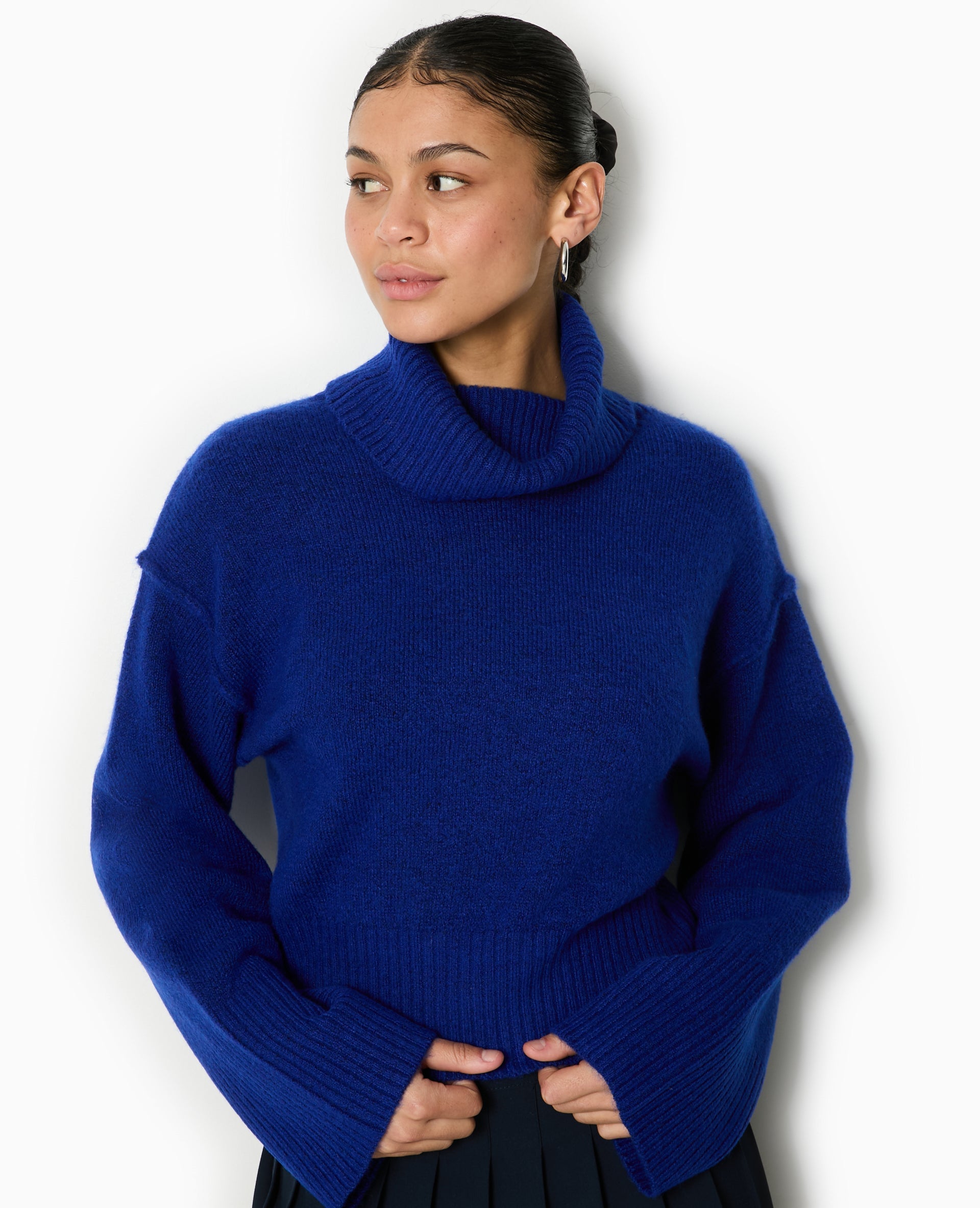 Pull col boule avec manches larges