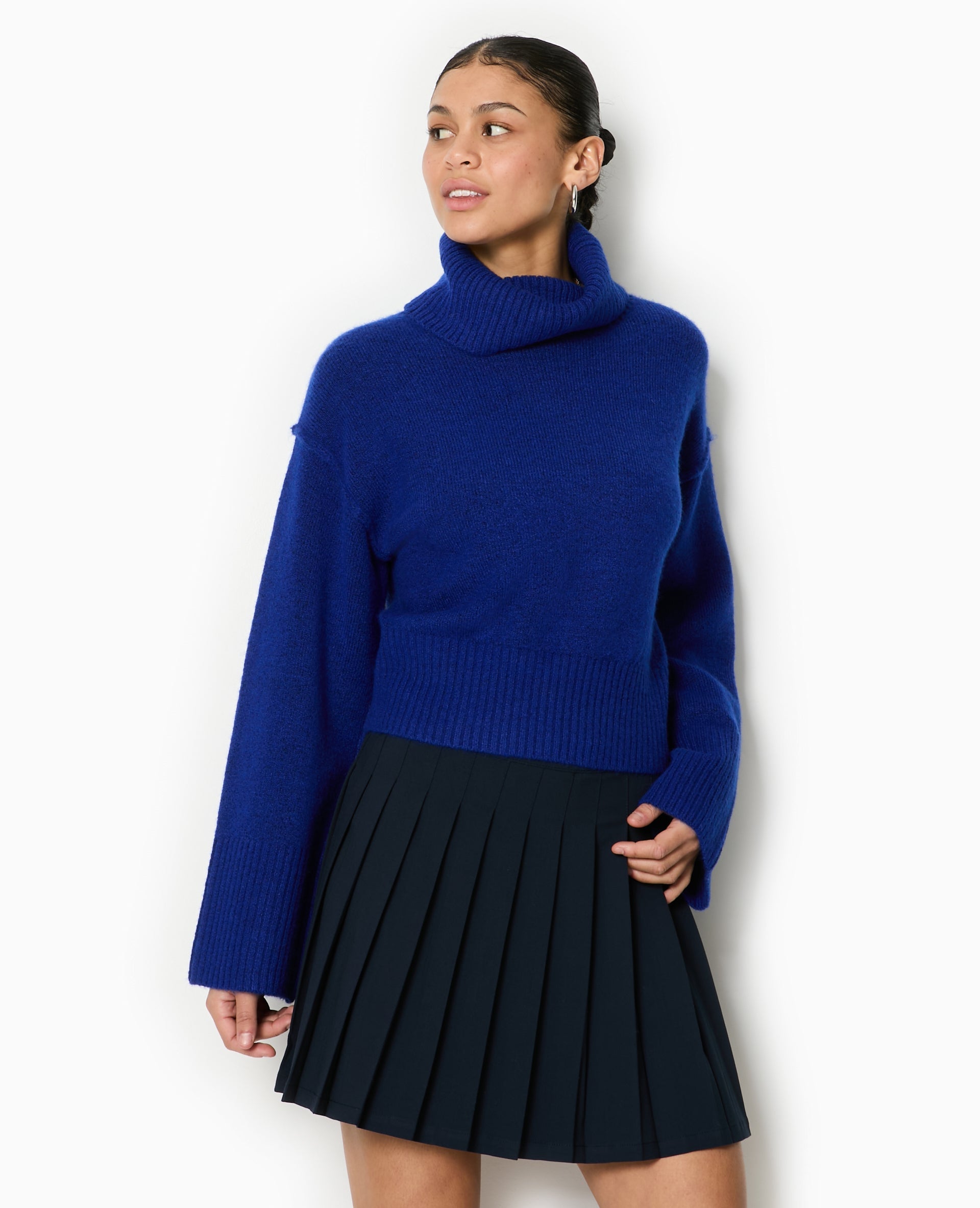 Pull col boule avec manches larges