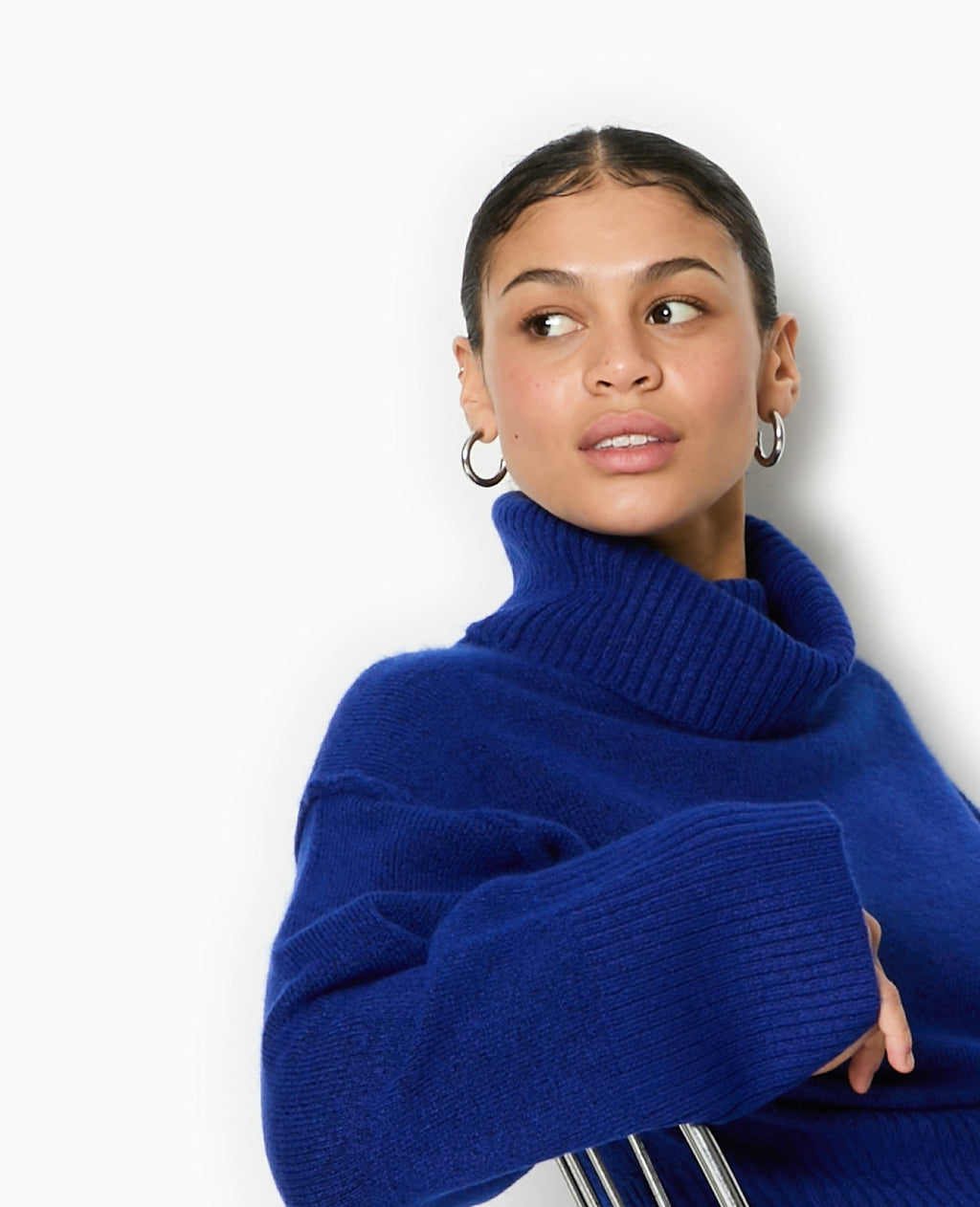 Pull col boule avec manches larges