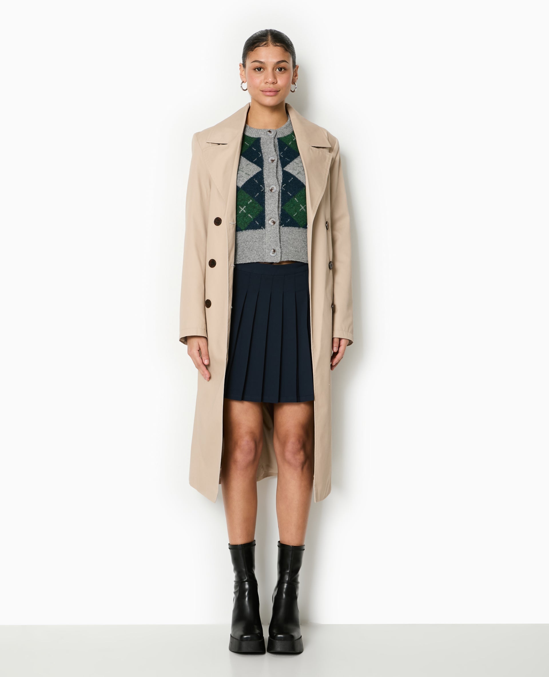 Gilet court motif losanges