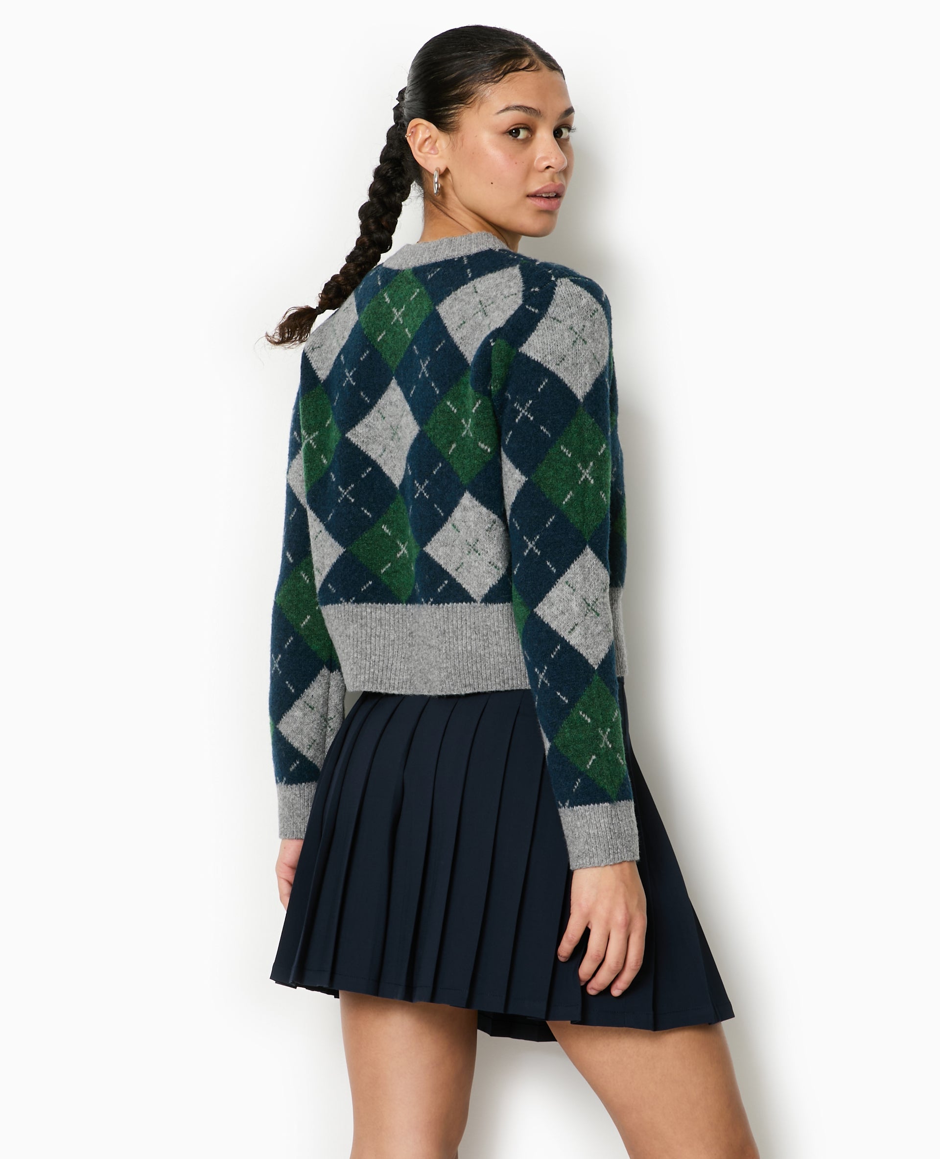 Gilet court motif losanges
