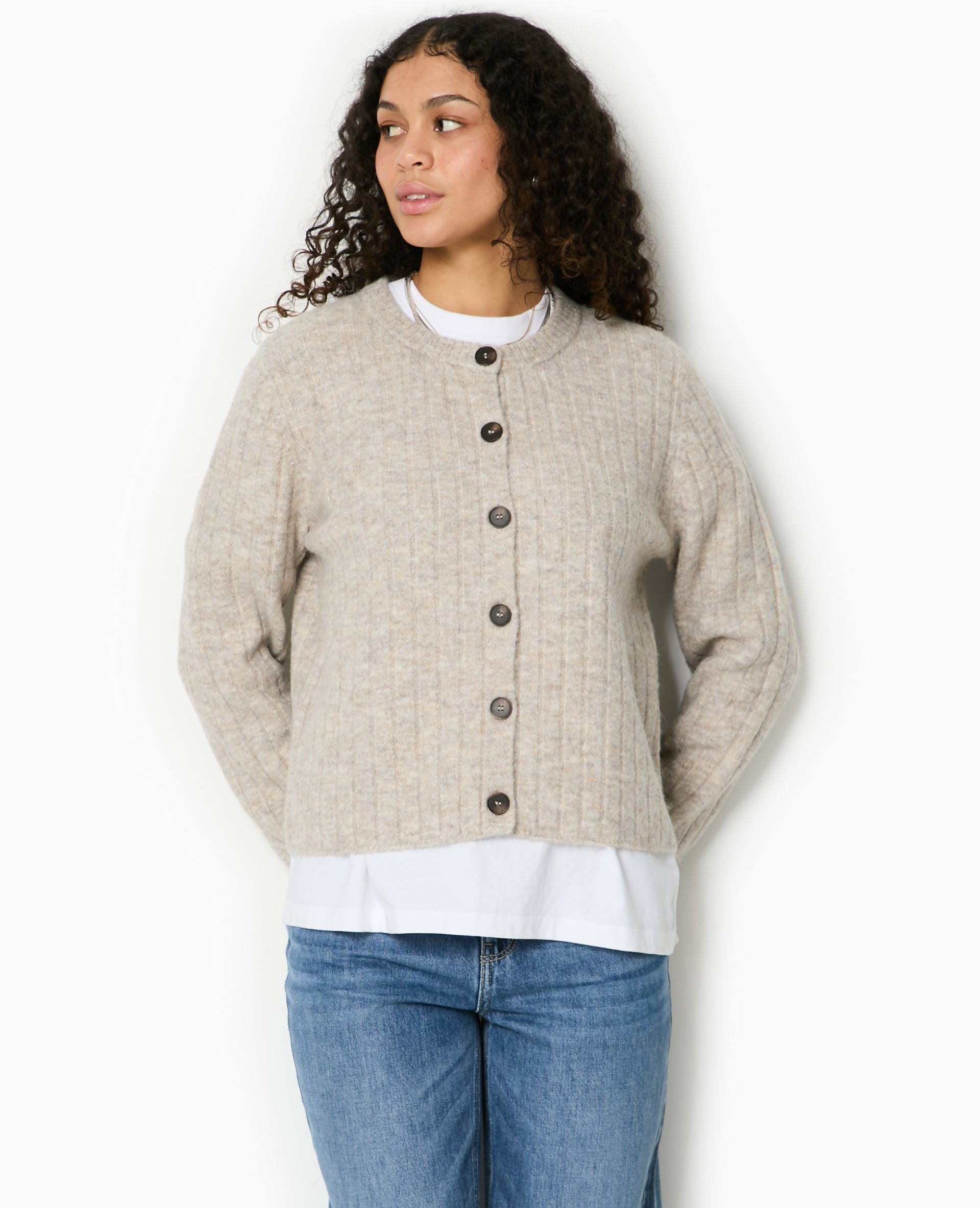 Gilet en maille côtes plates