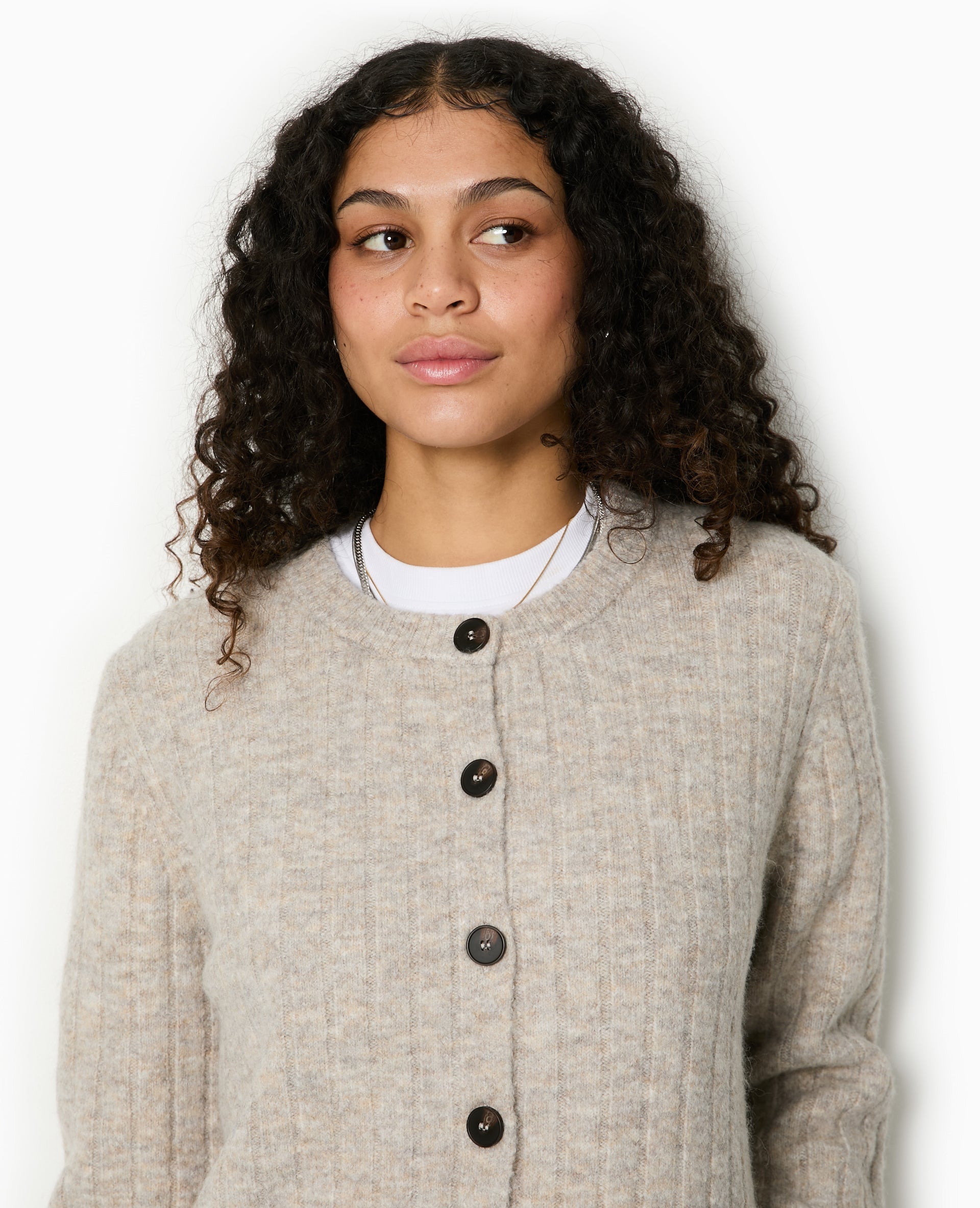 Gilet en maille côtes plates