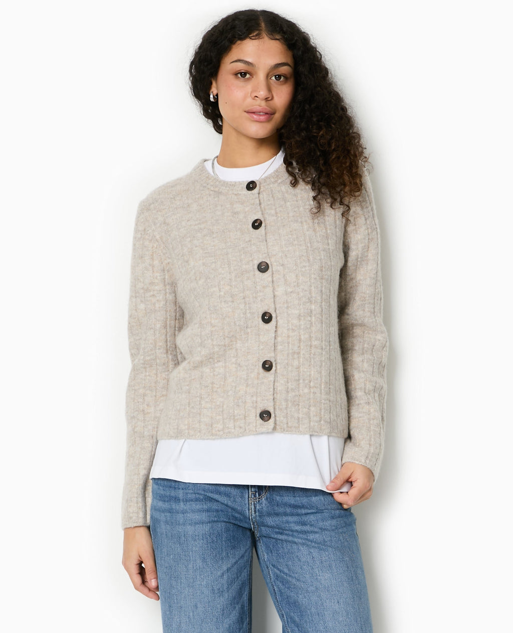 Gilet en maille côtes plates