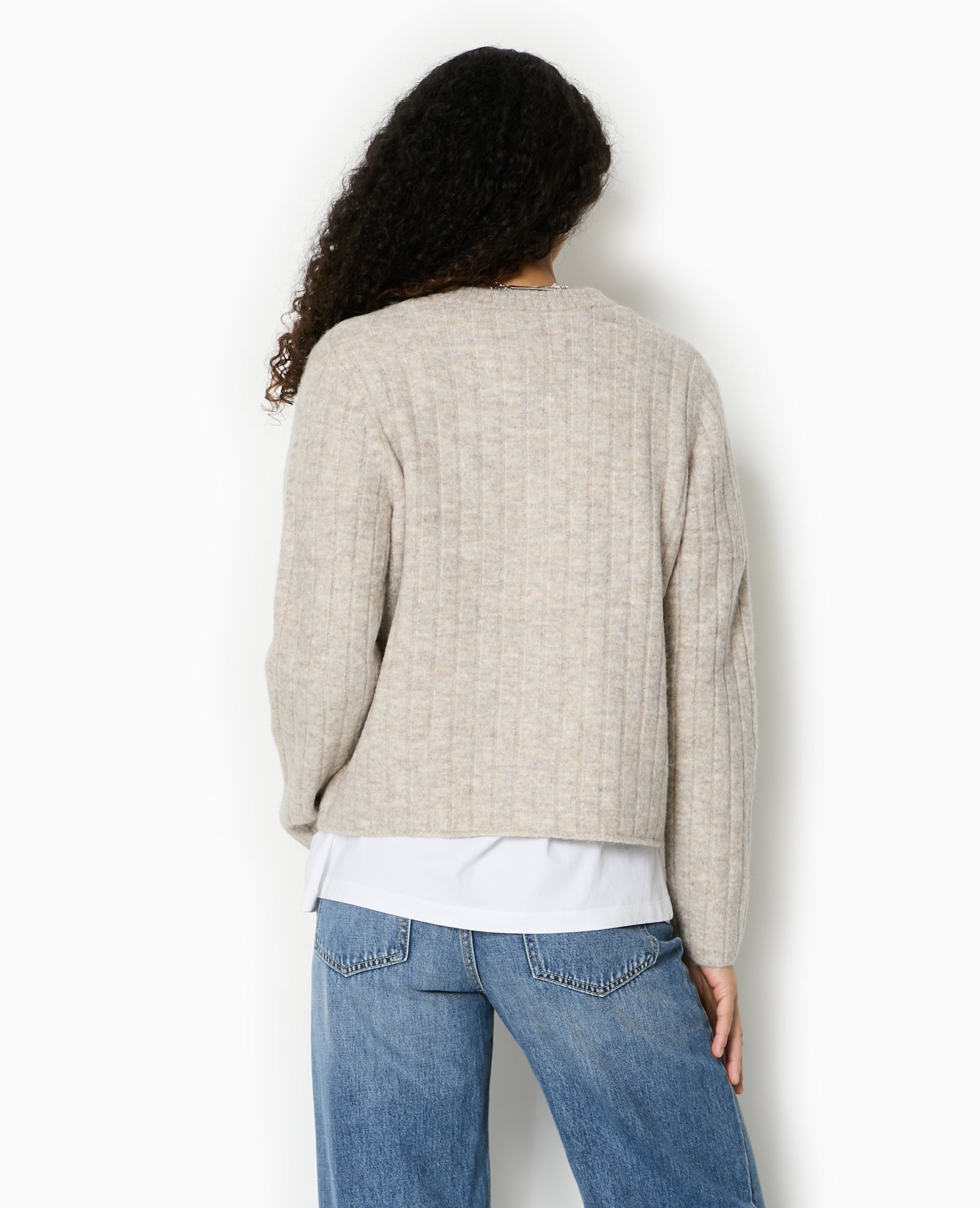 Gilet en maille côtes plates