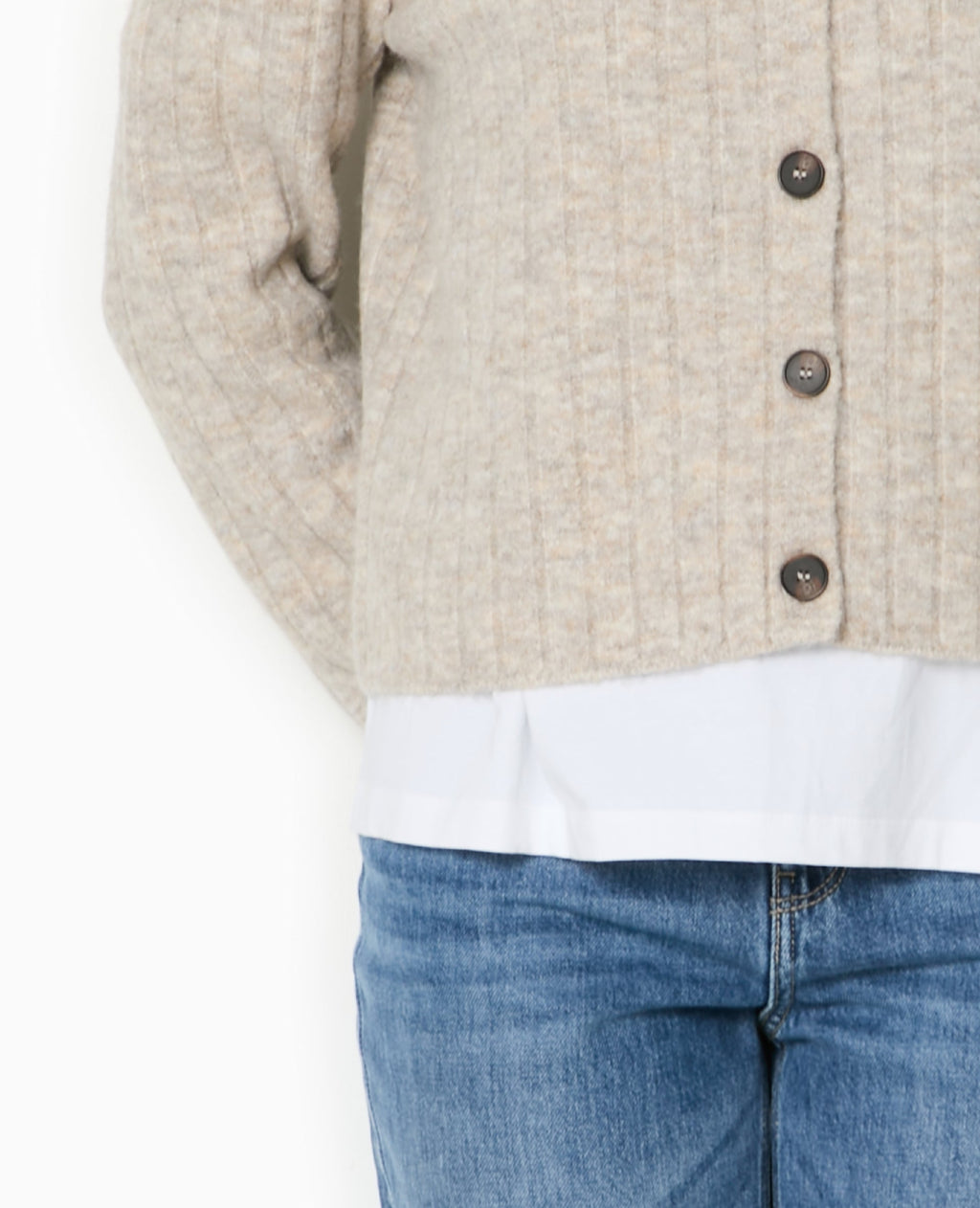 Gilet en maille côtes plates