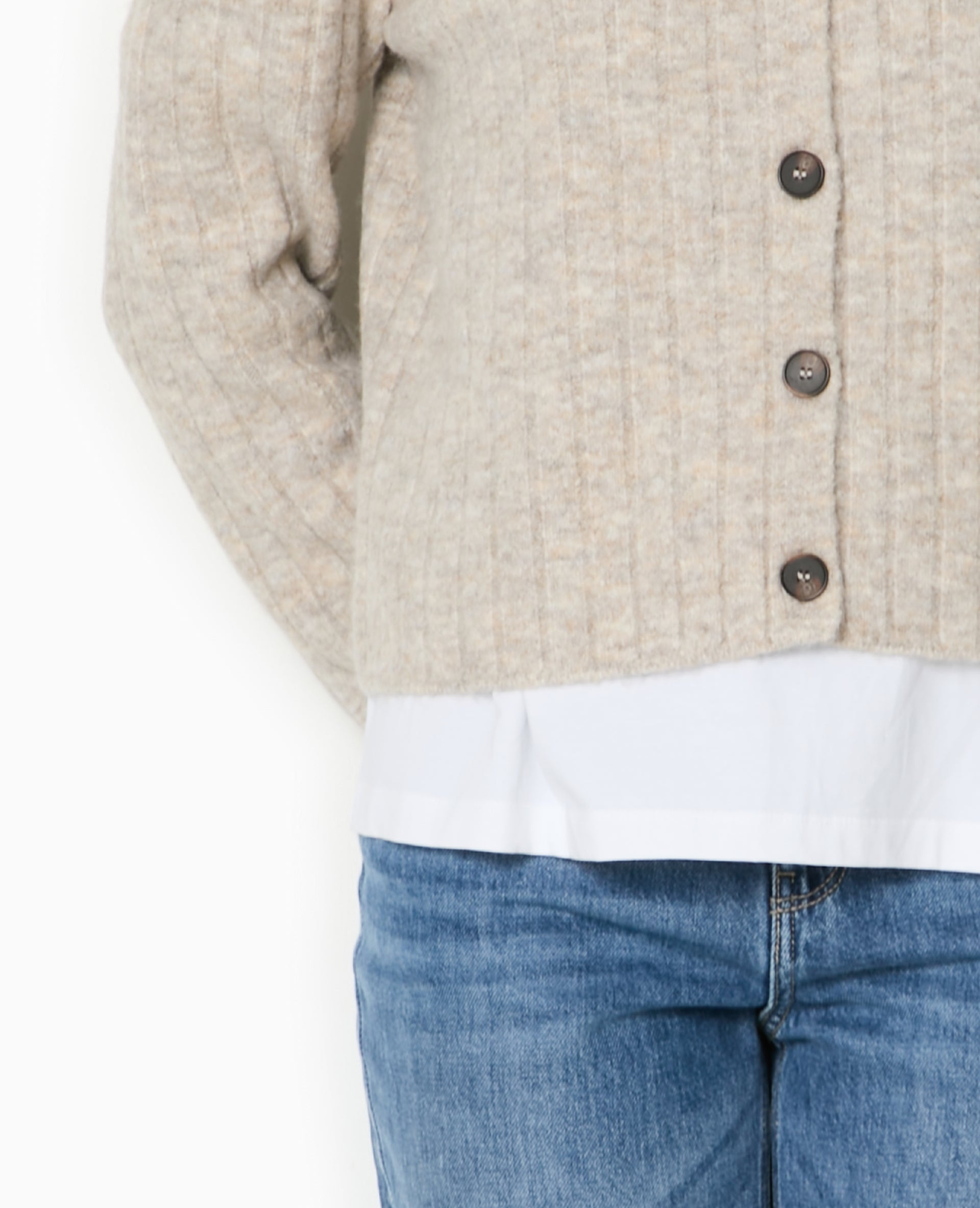 Gilet en maille côtes plates