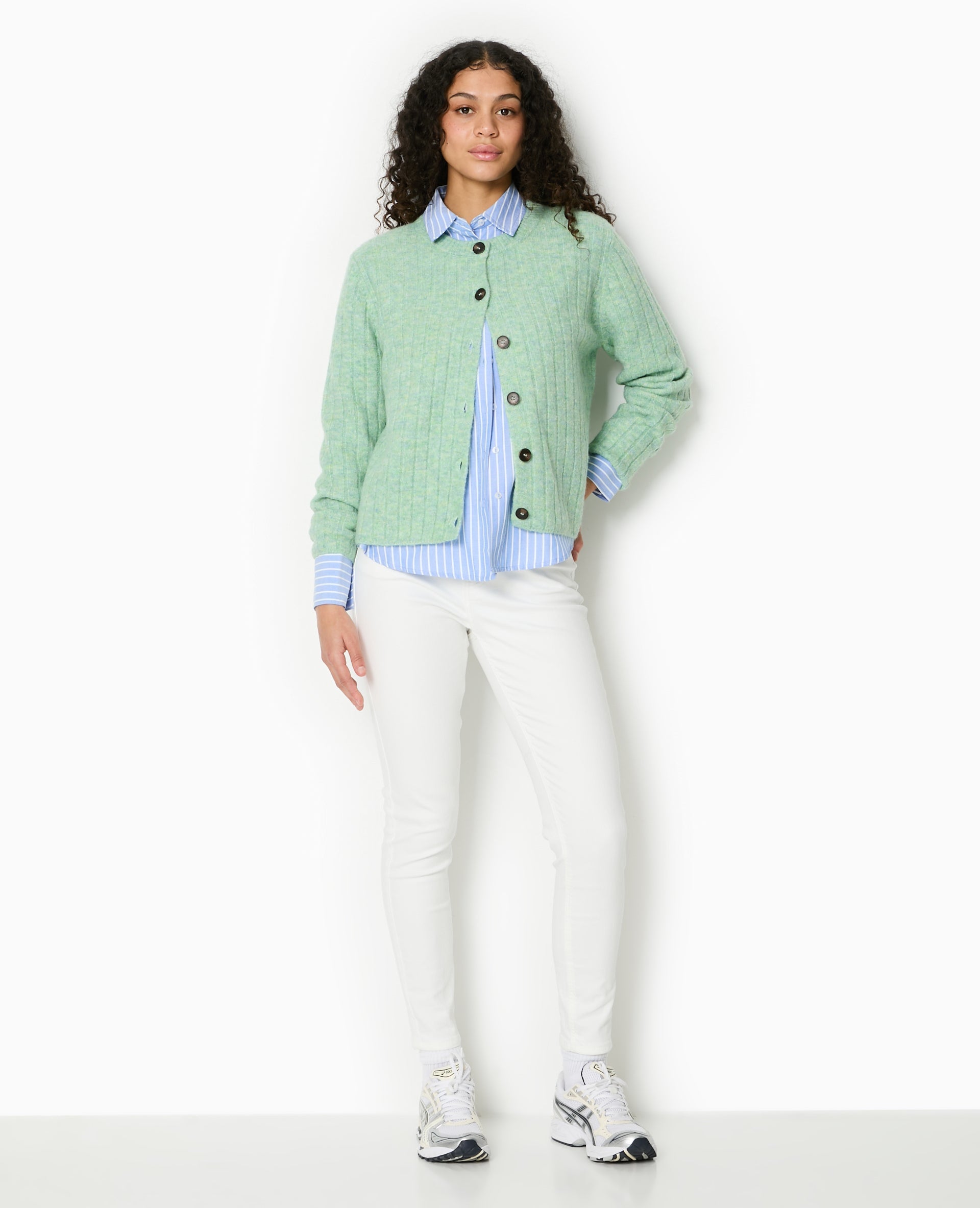 Gilet en maille côtes plates