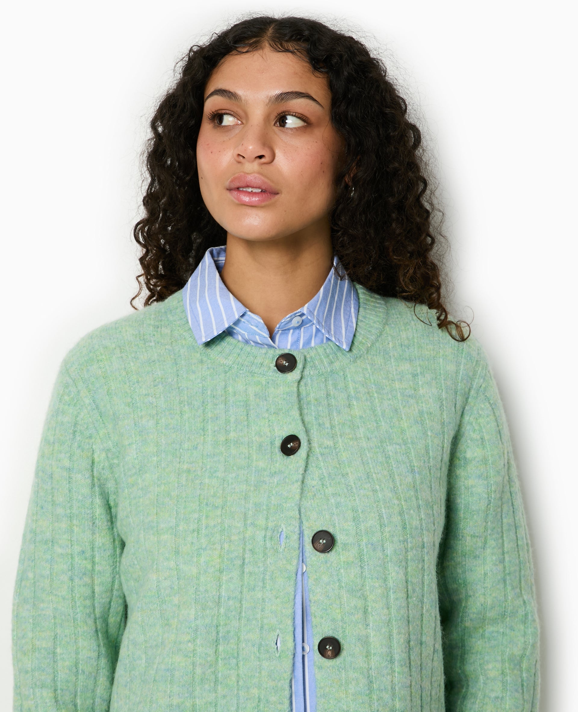 Gilet en maille côtes plates