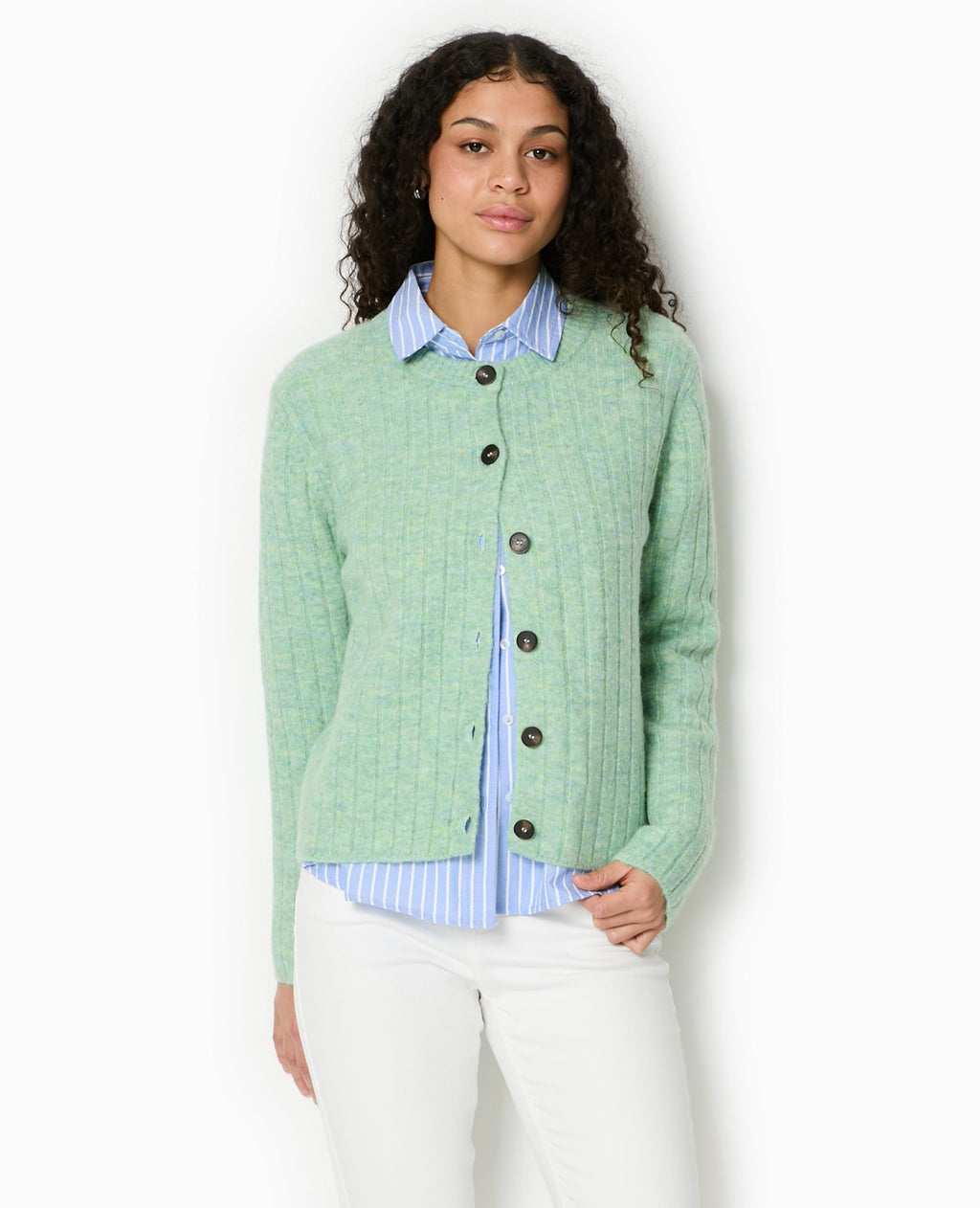 Gilet en maille côtes plates