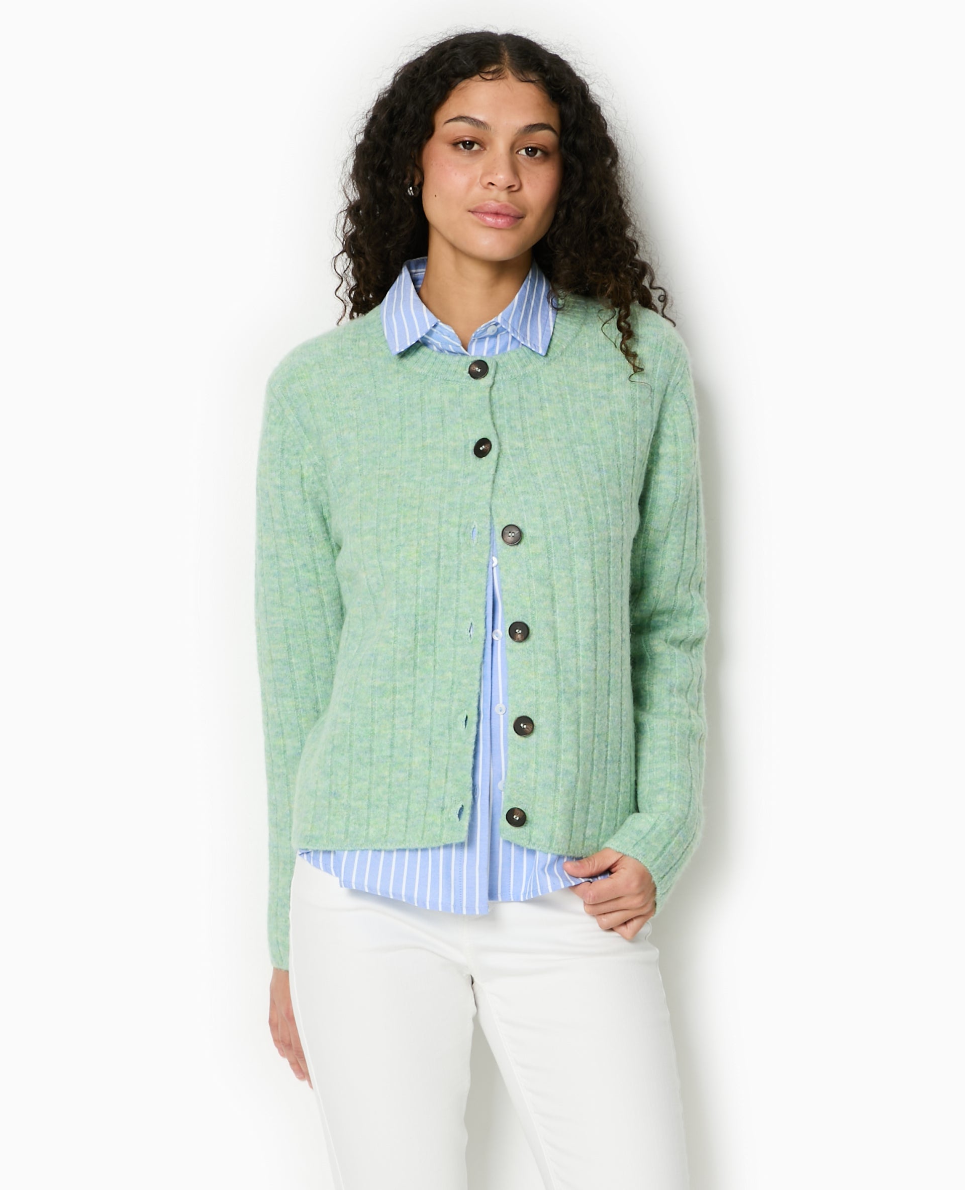Gilet en maille côtes plates