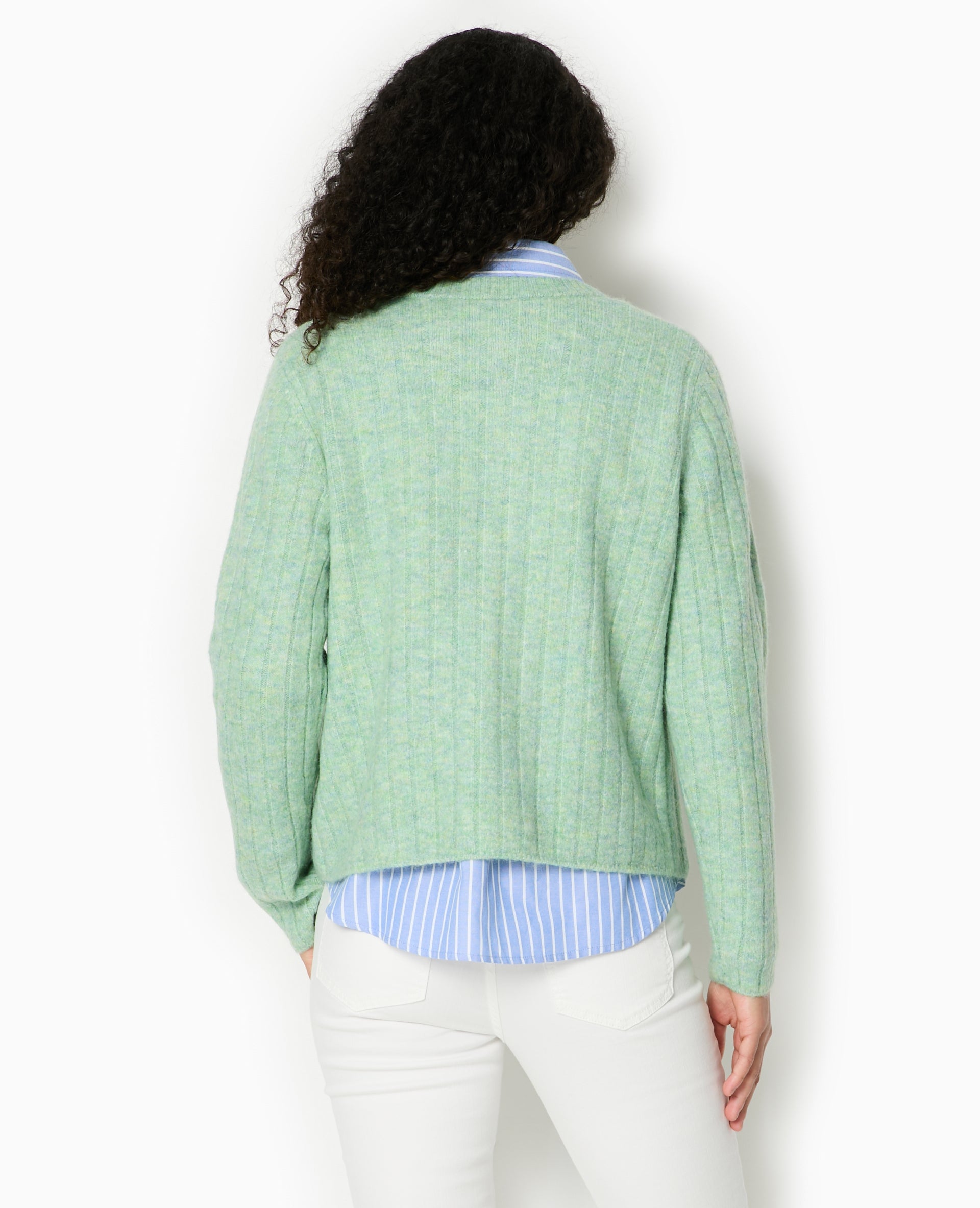 Gilet en maille côtes plates