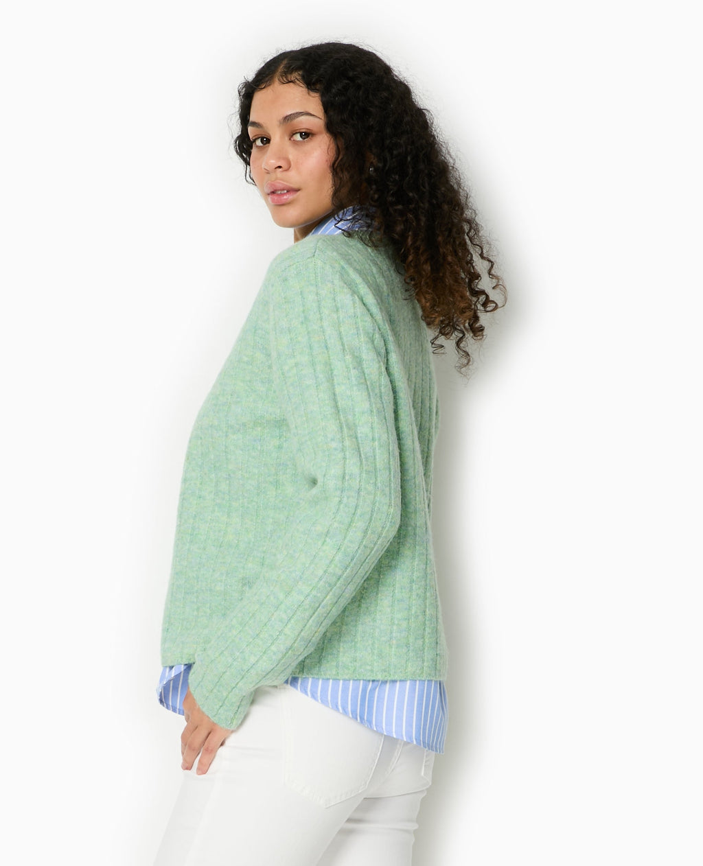 Gilet en maille côtes plates