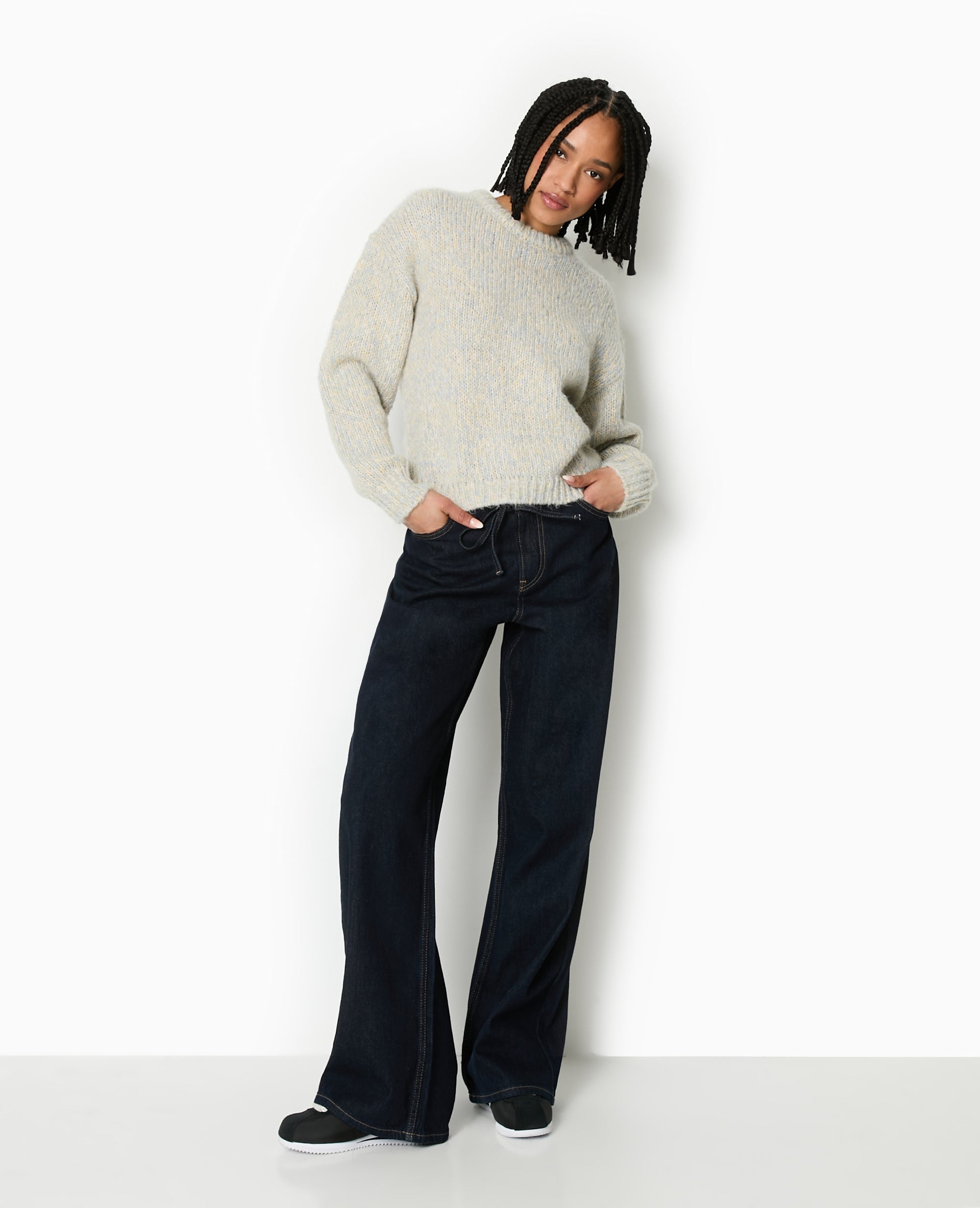 Pull col rond en grosse maille
