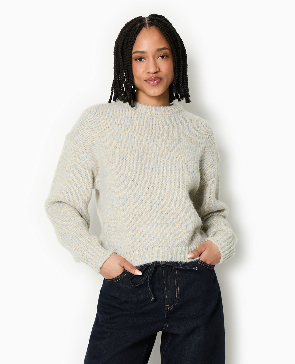 Pull col rond en grosse maille