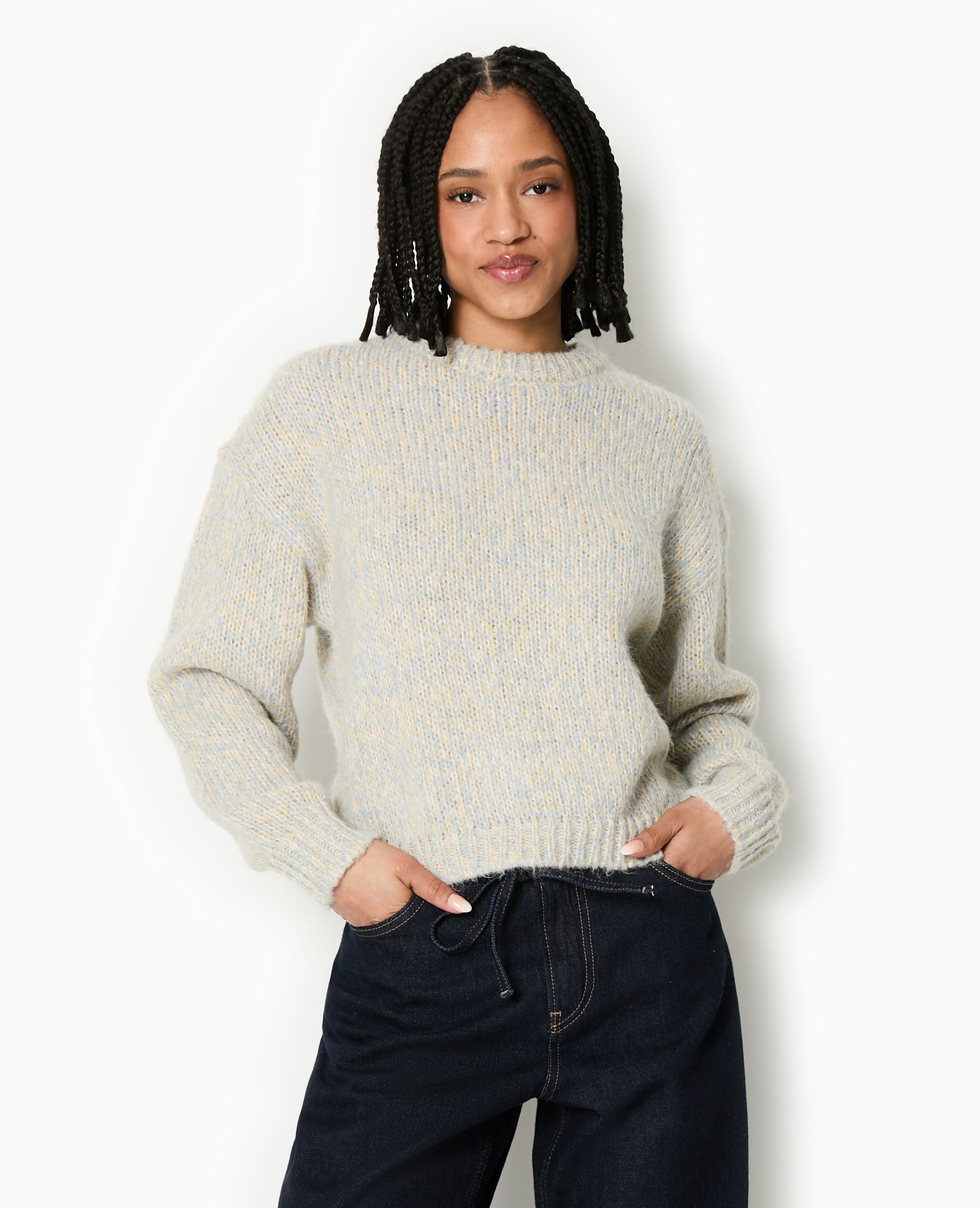 Pull col rond en grosse maille